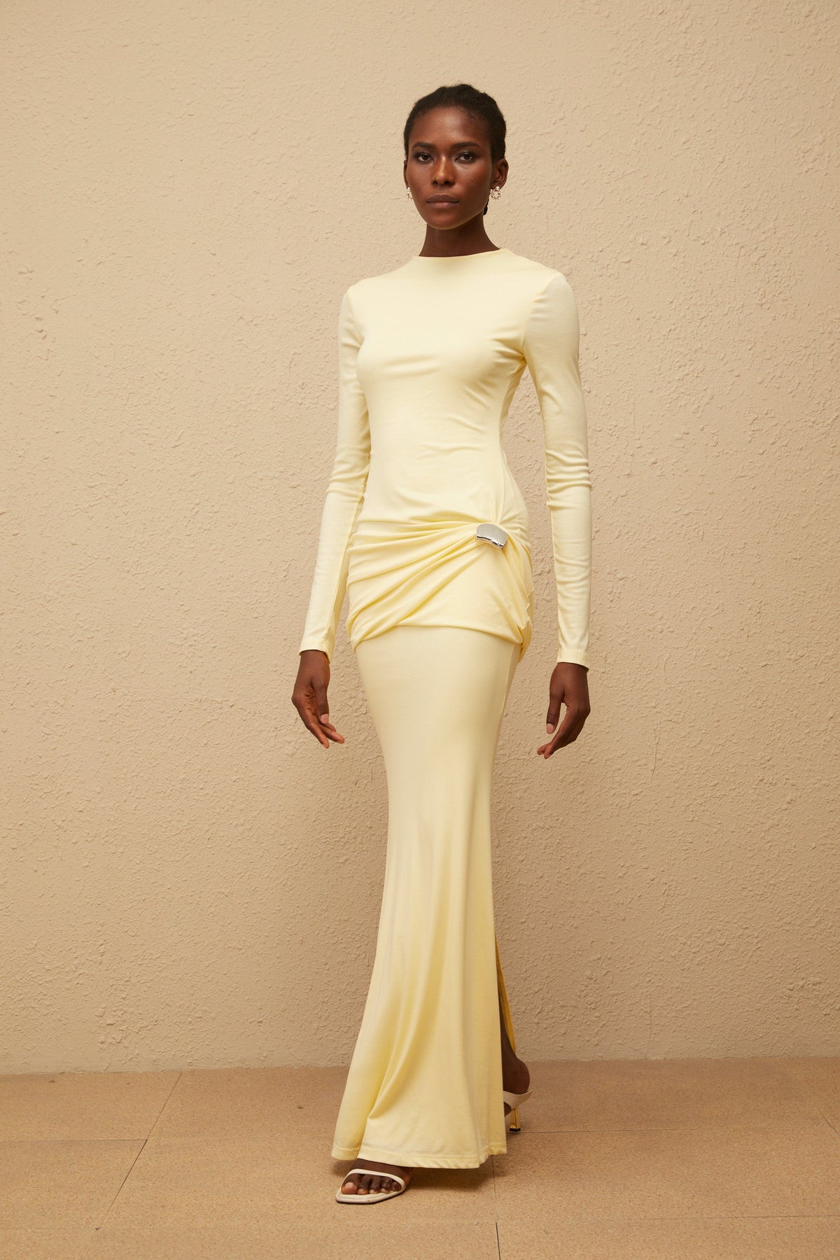 Nolwenn Yellow Gathered Maxi Dress (Final Sale-US Only)
