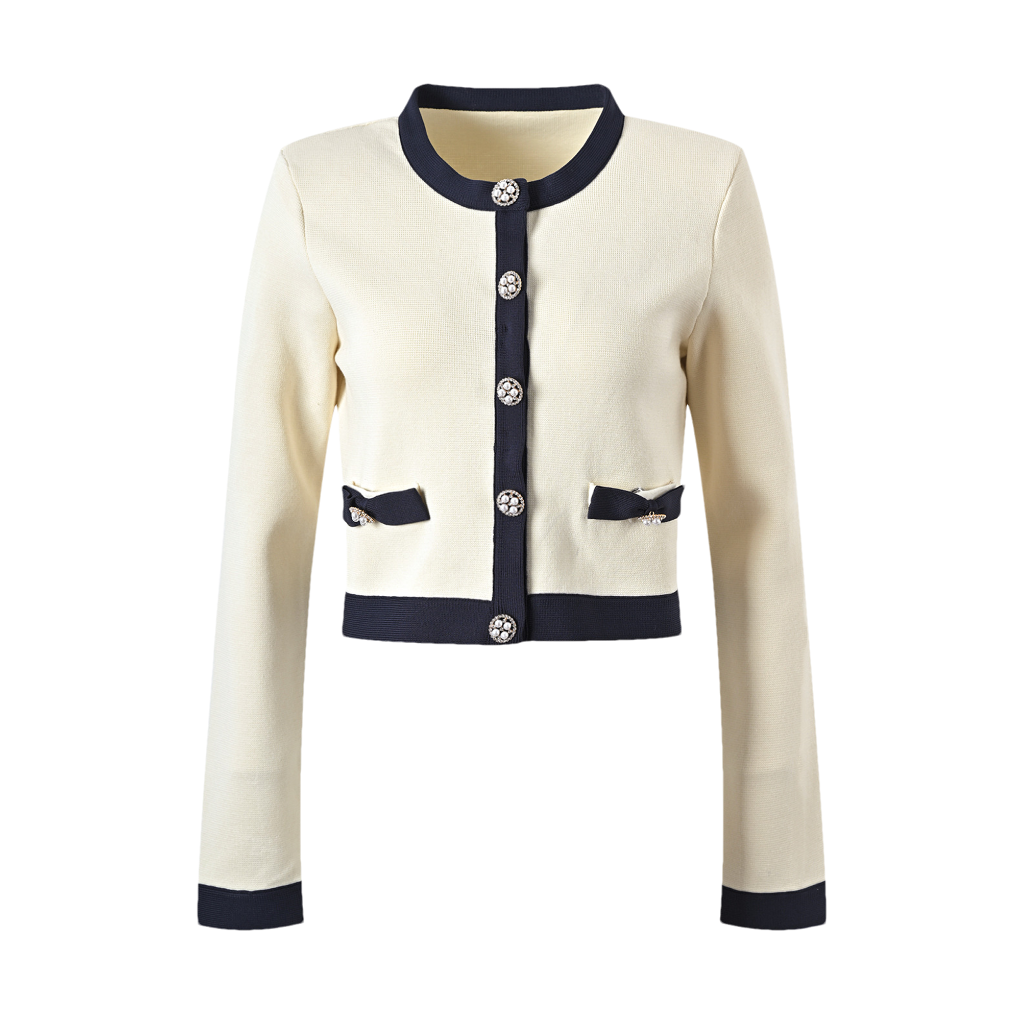 Émeline bow-detail knitted cardigan & skirt matching set