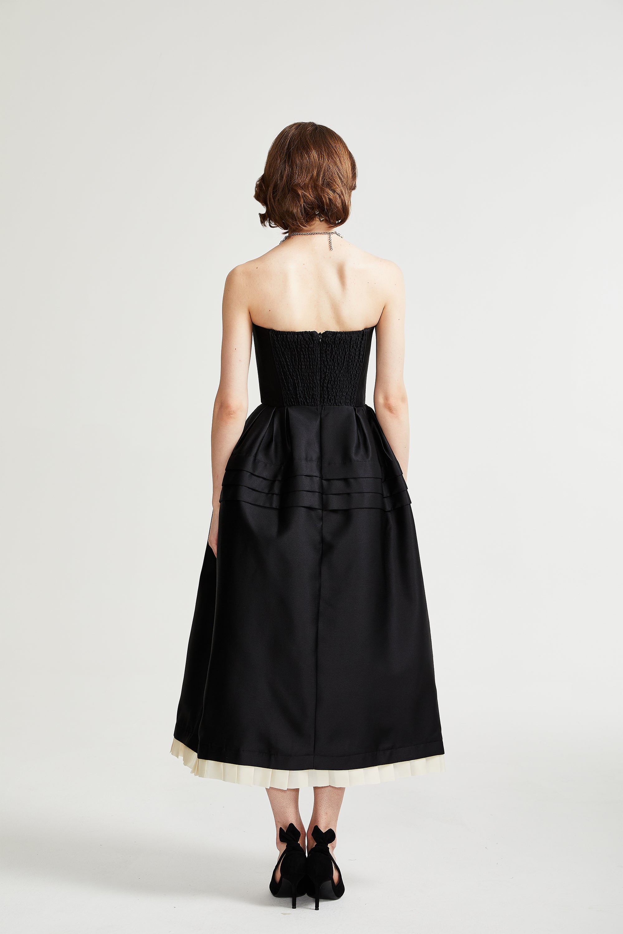 Felisara black bowknot midi dress (Final Sale-US Only)