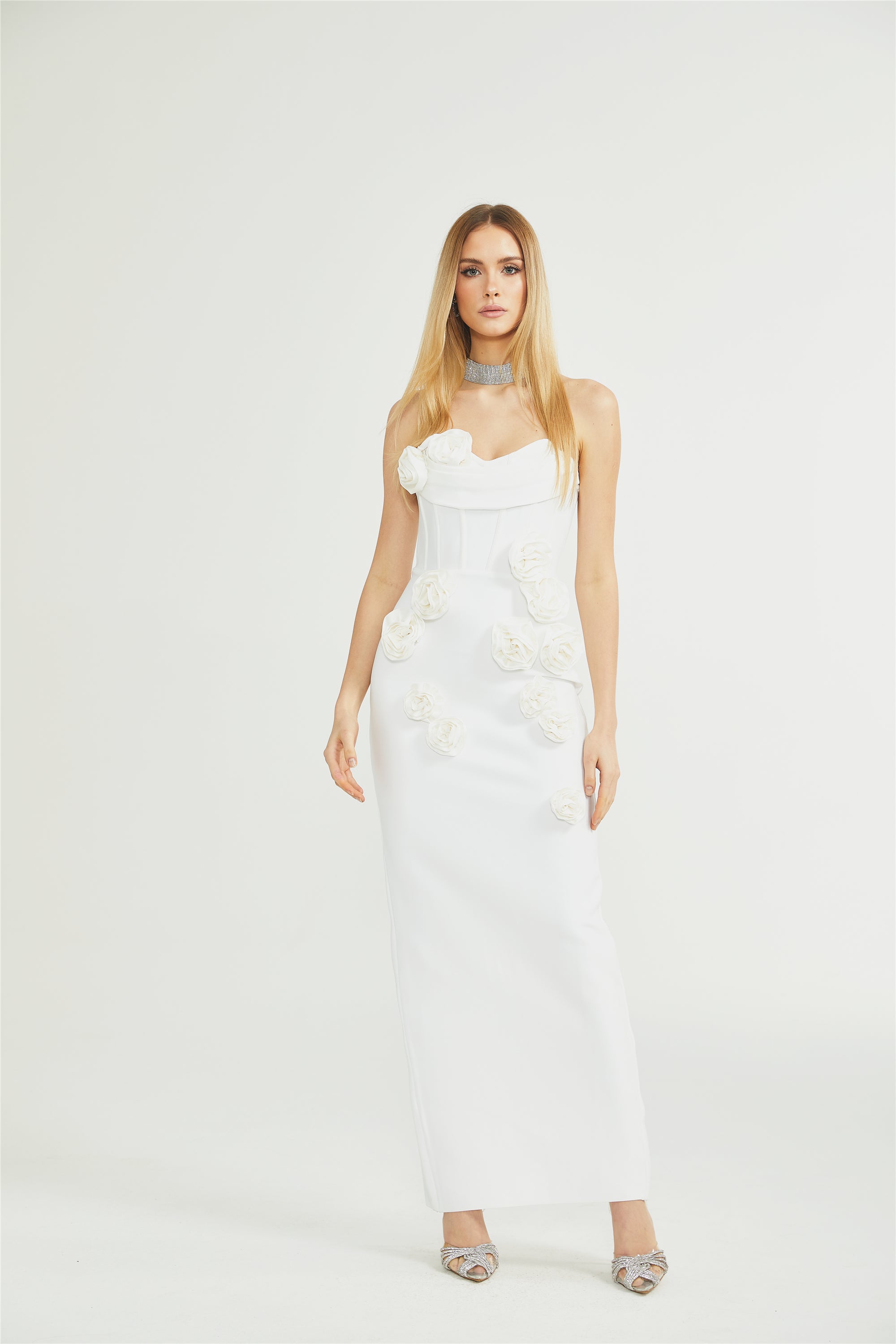 Geneviève off-shoulder floral dress (US Only)