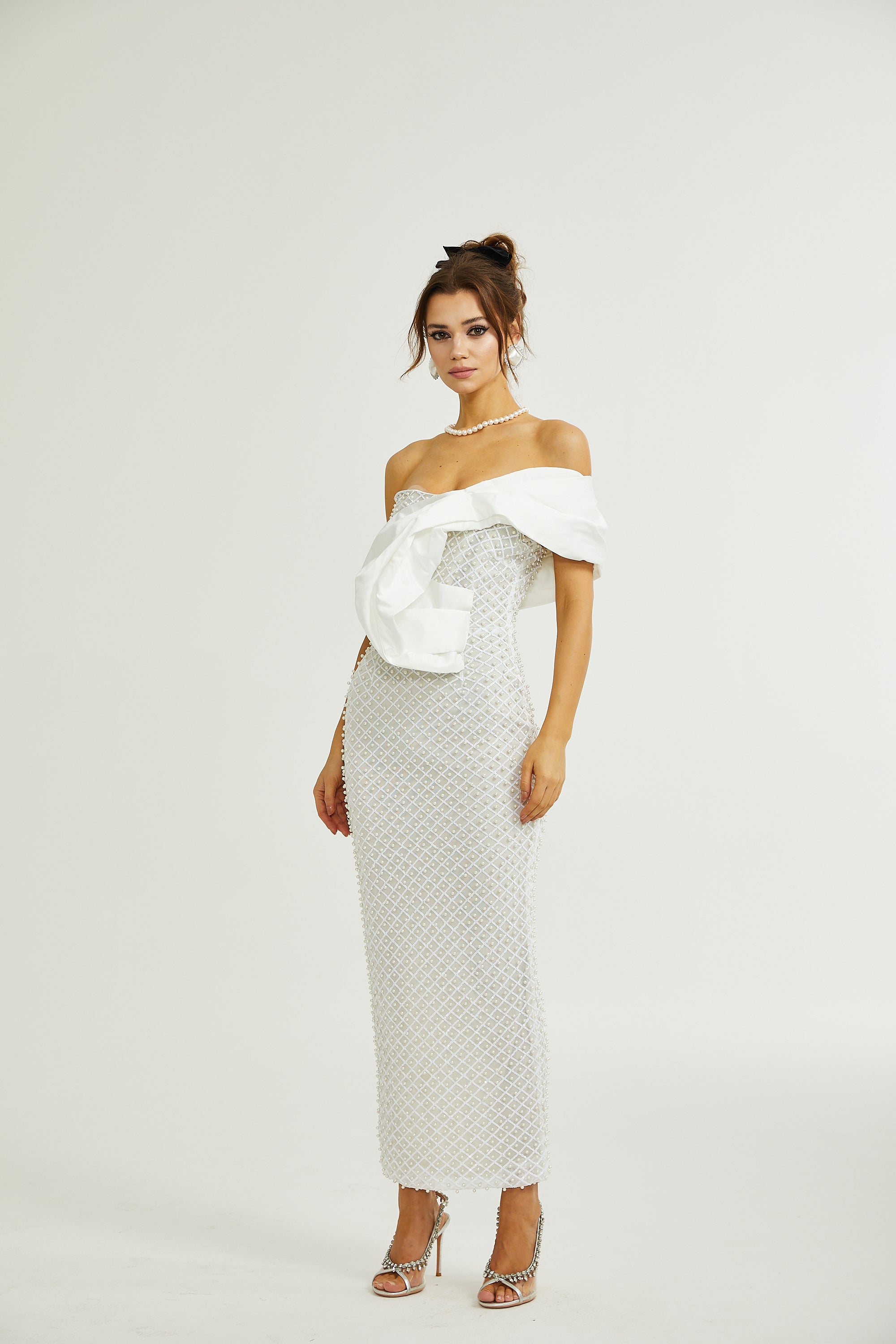 Maura faux-pearl off-shoulder dress (Final Sale-US Only)