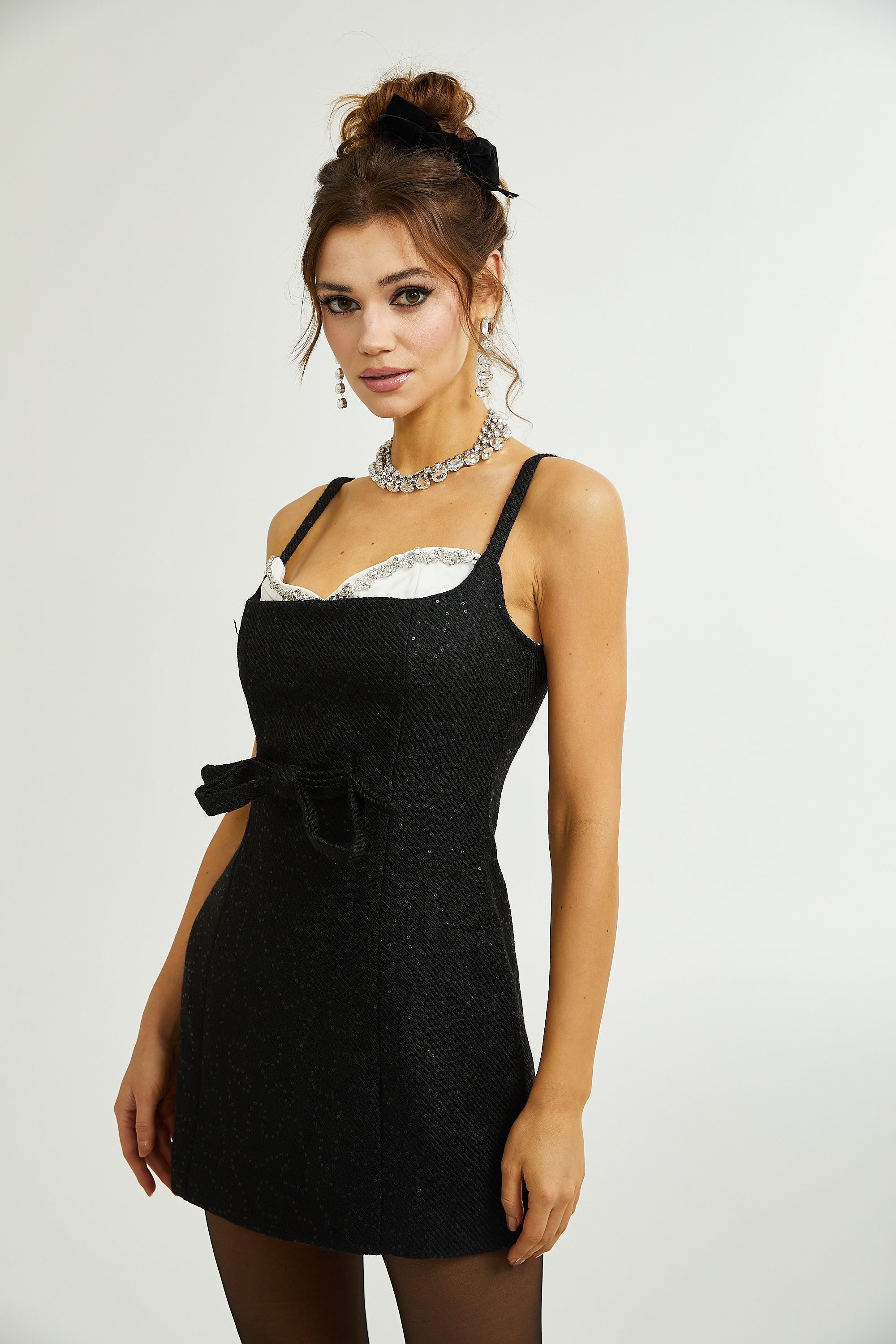 Amore crystal sequinned dress - Black