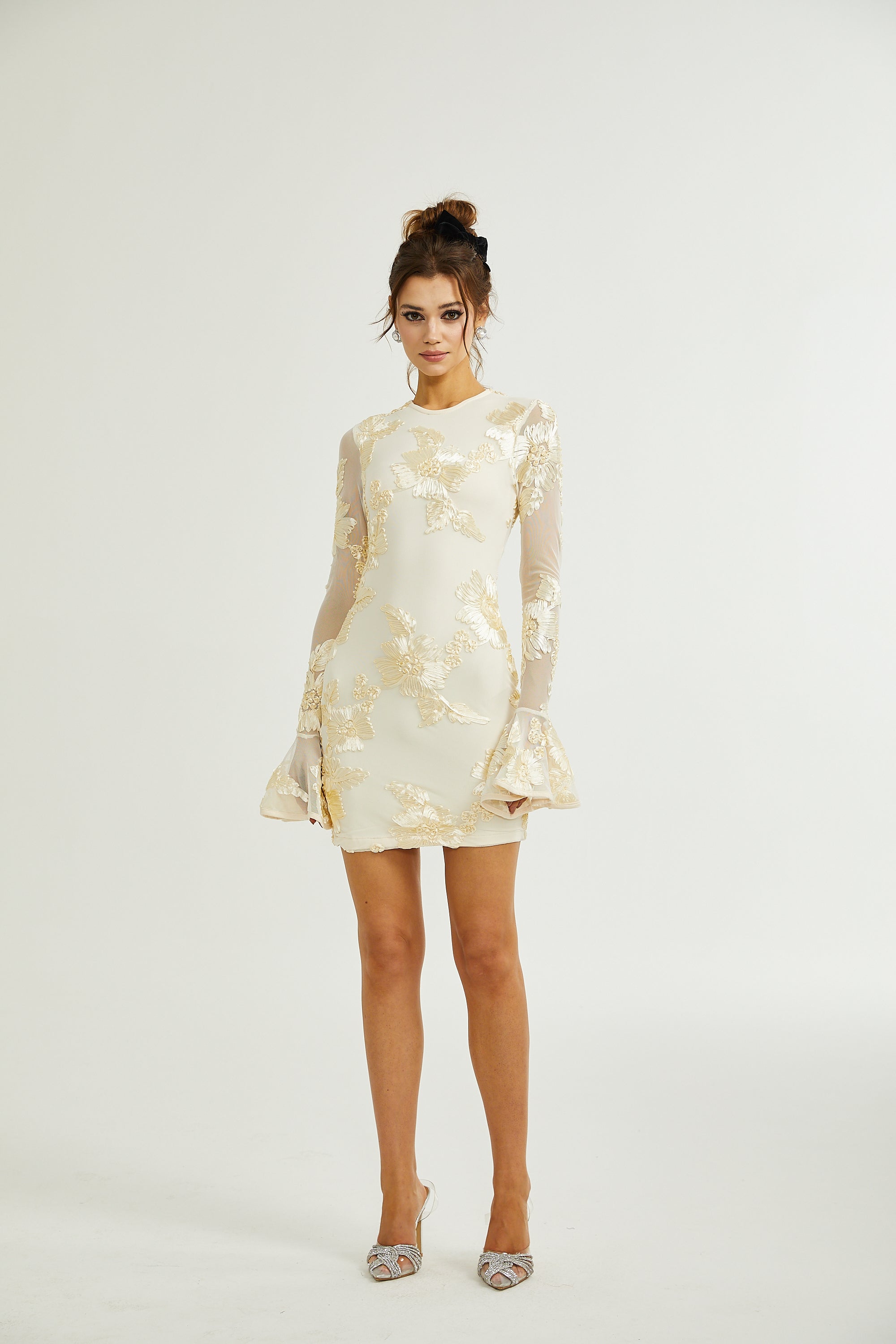 Nalini floral-embroidered open-back dress (Final Sale)