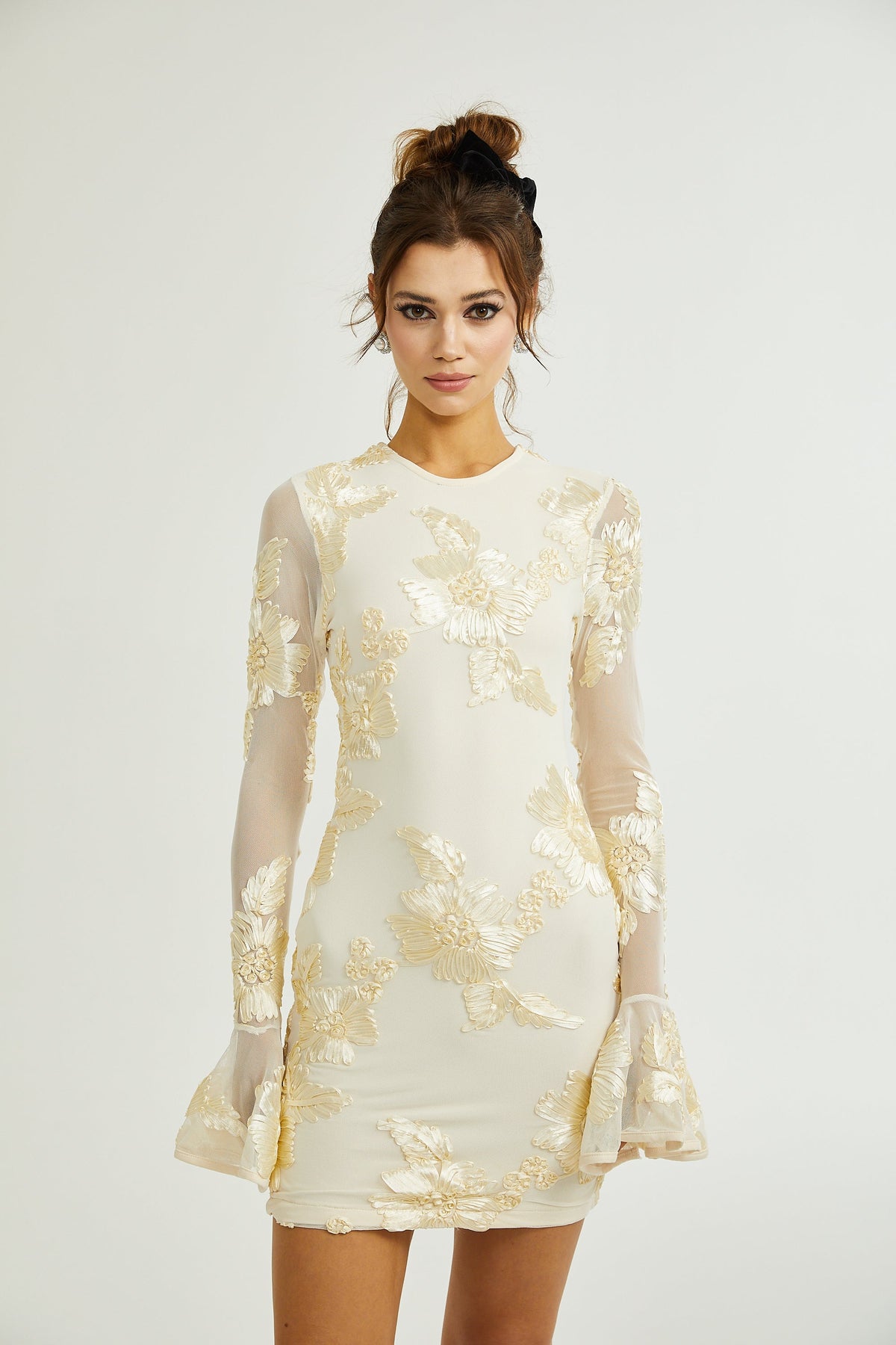 Nalini floral-embroidered open-back dress (Final Sale)