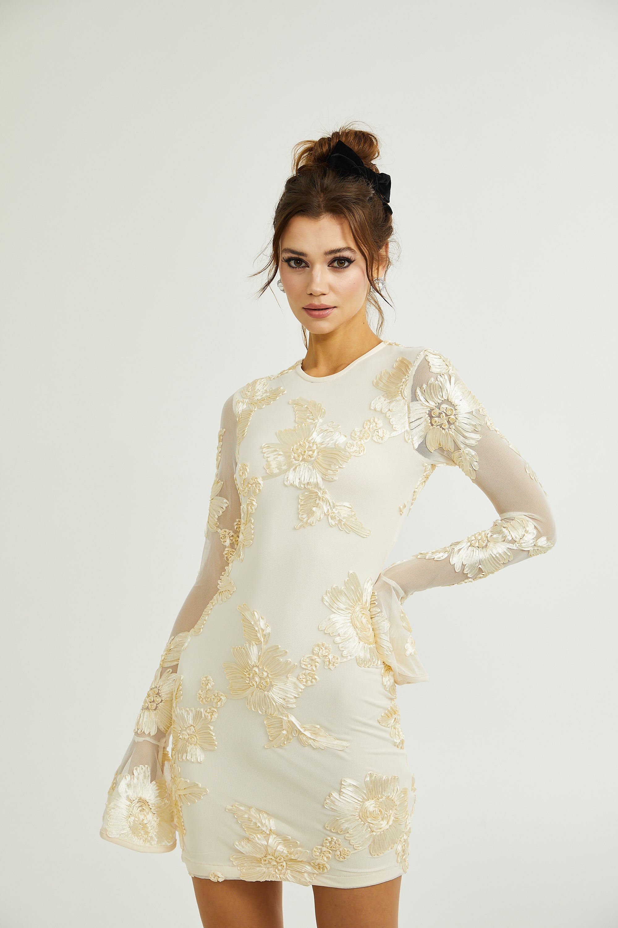 Nalini floral-embroidered open-back dress (Final Sale-US Only)