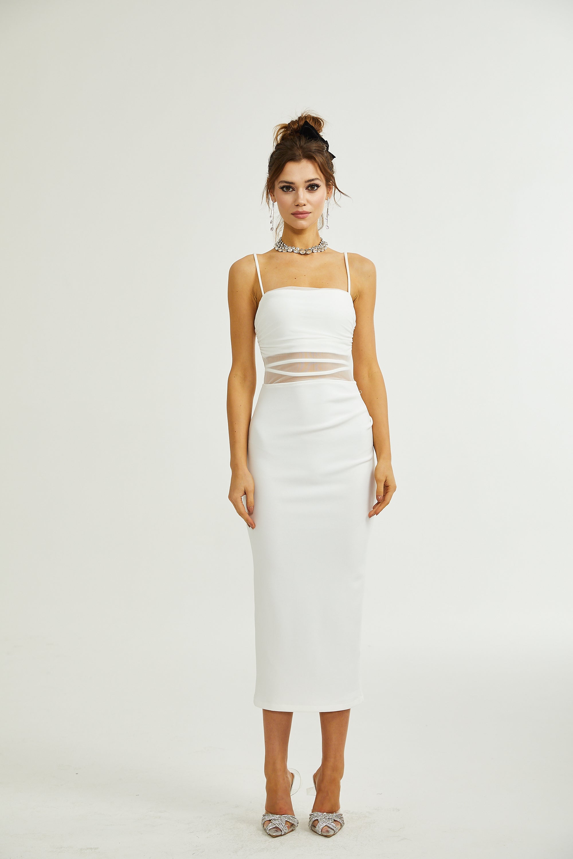 Hermine semi-sheer midi dress (US Only)