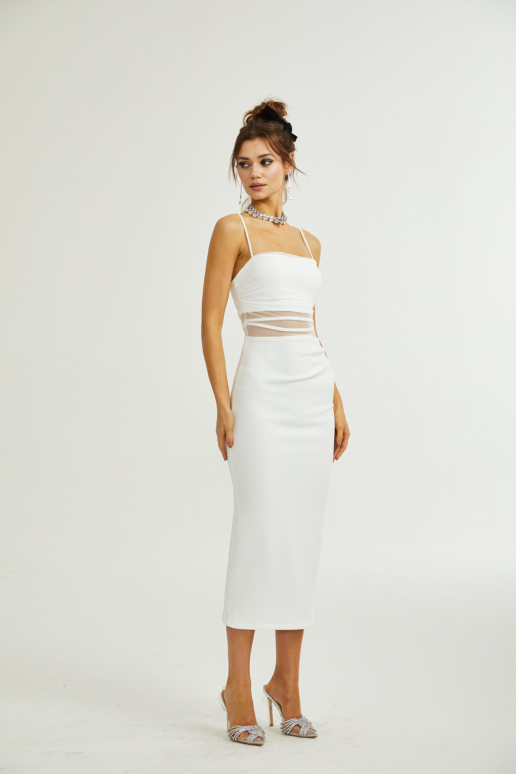 Hermine semi-sheer midi dress (US Only)