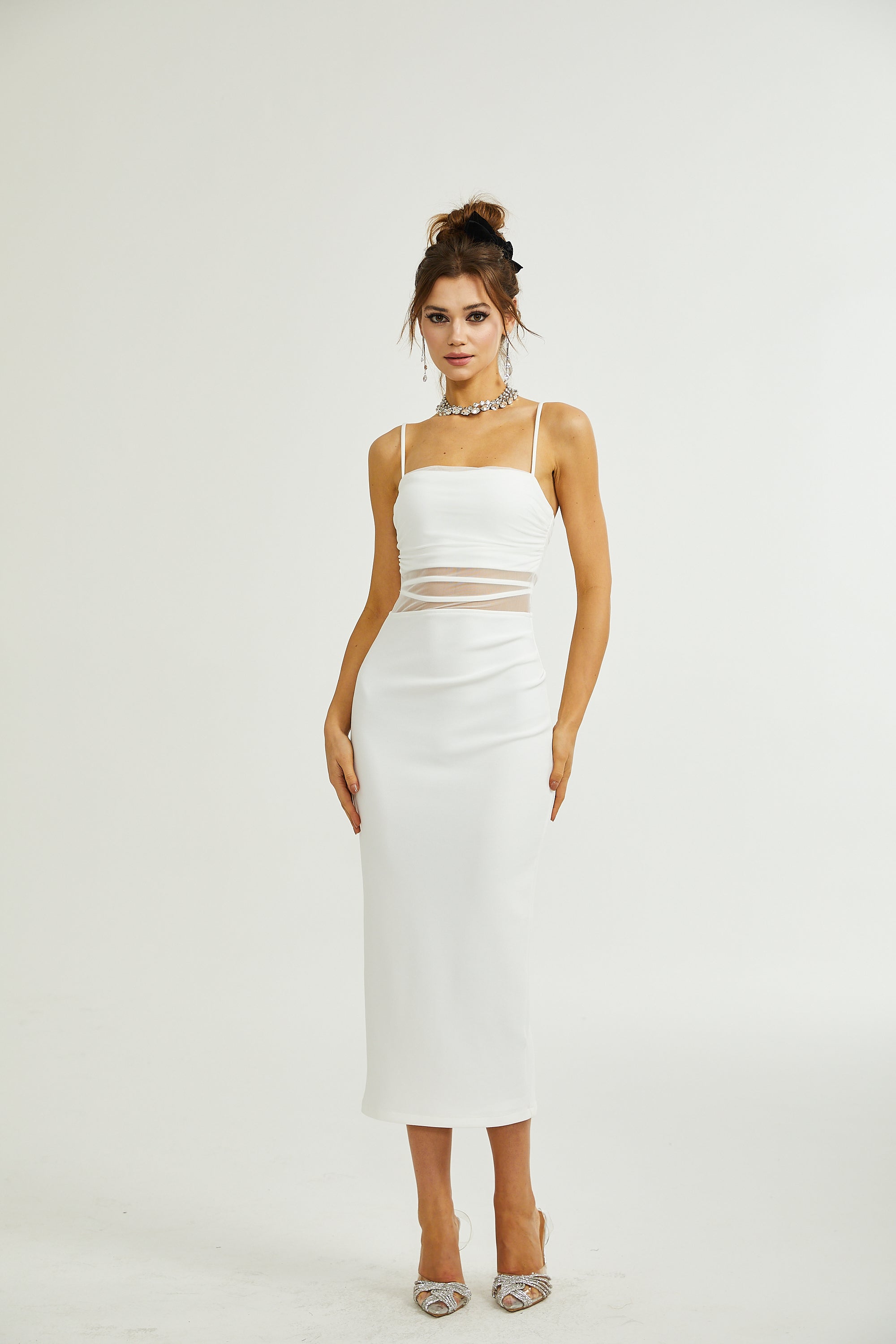 Hermine semi-sheer midi dress (US Only)