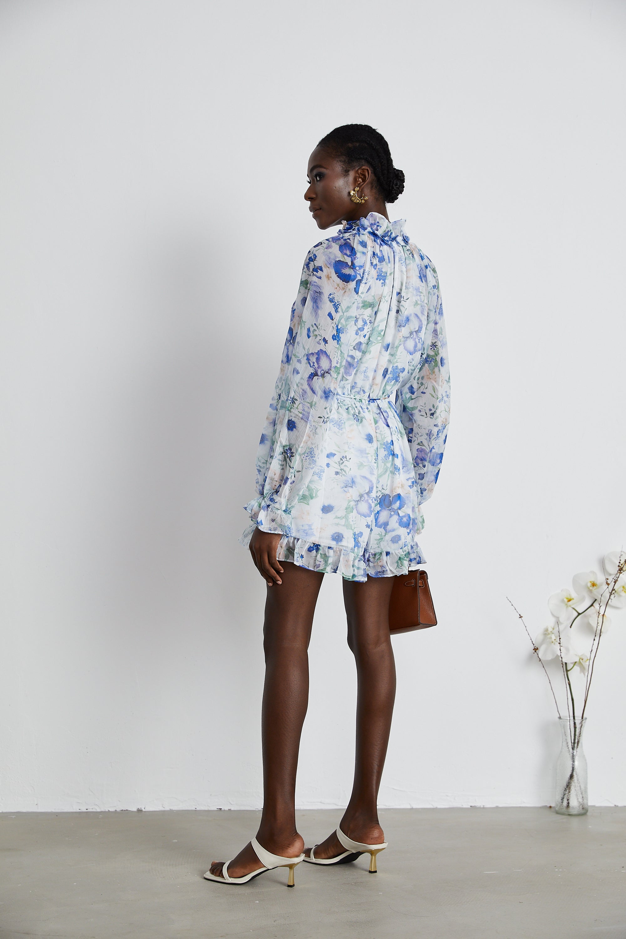 Isabeau white floral-print mini dress (US Only)