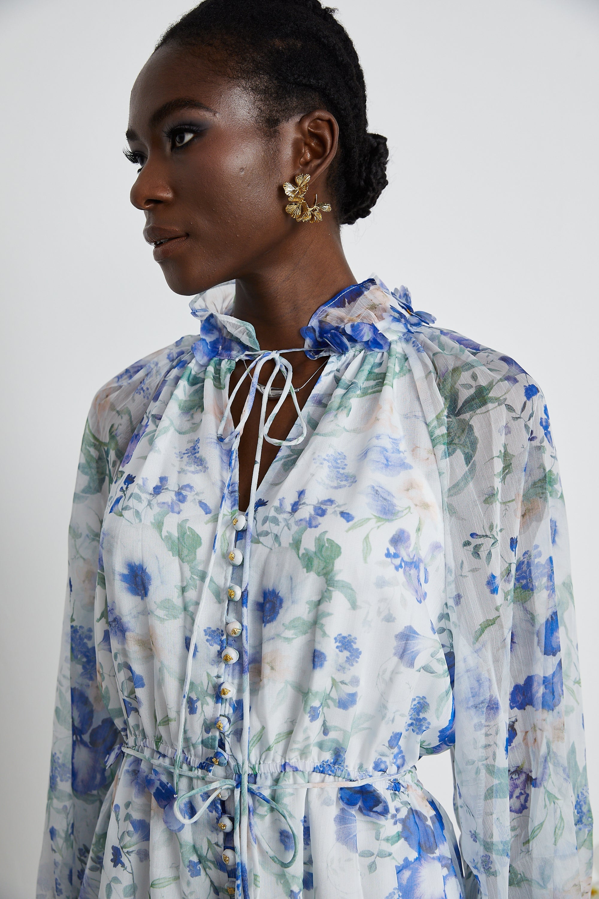 Isabeau white floral-print mini dress (US Only)