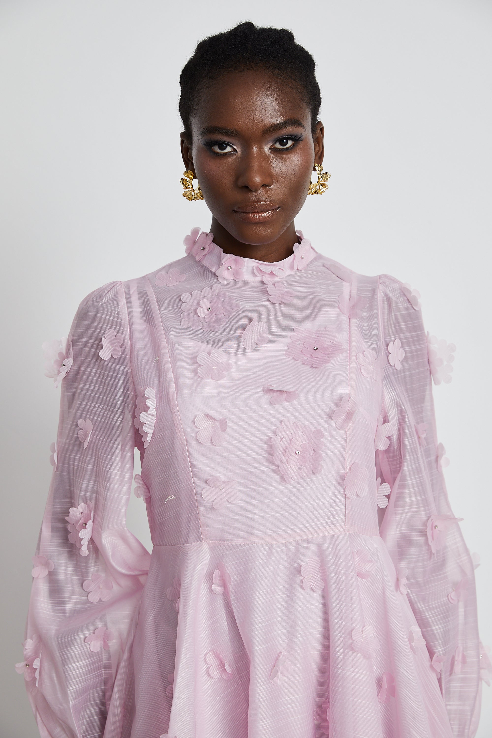 Honorine pink floral-appliqué mini dress (US Only)