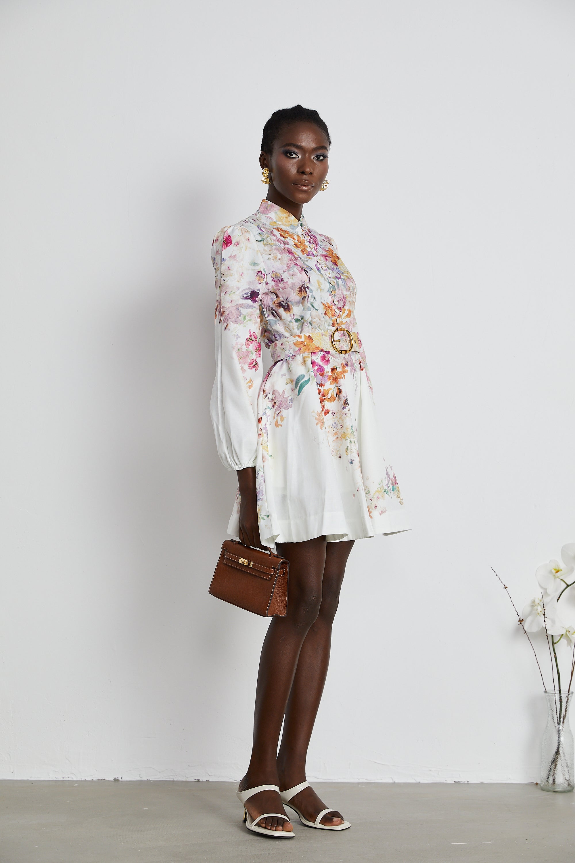 Bianca floral-print mini dress