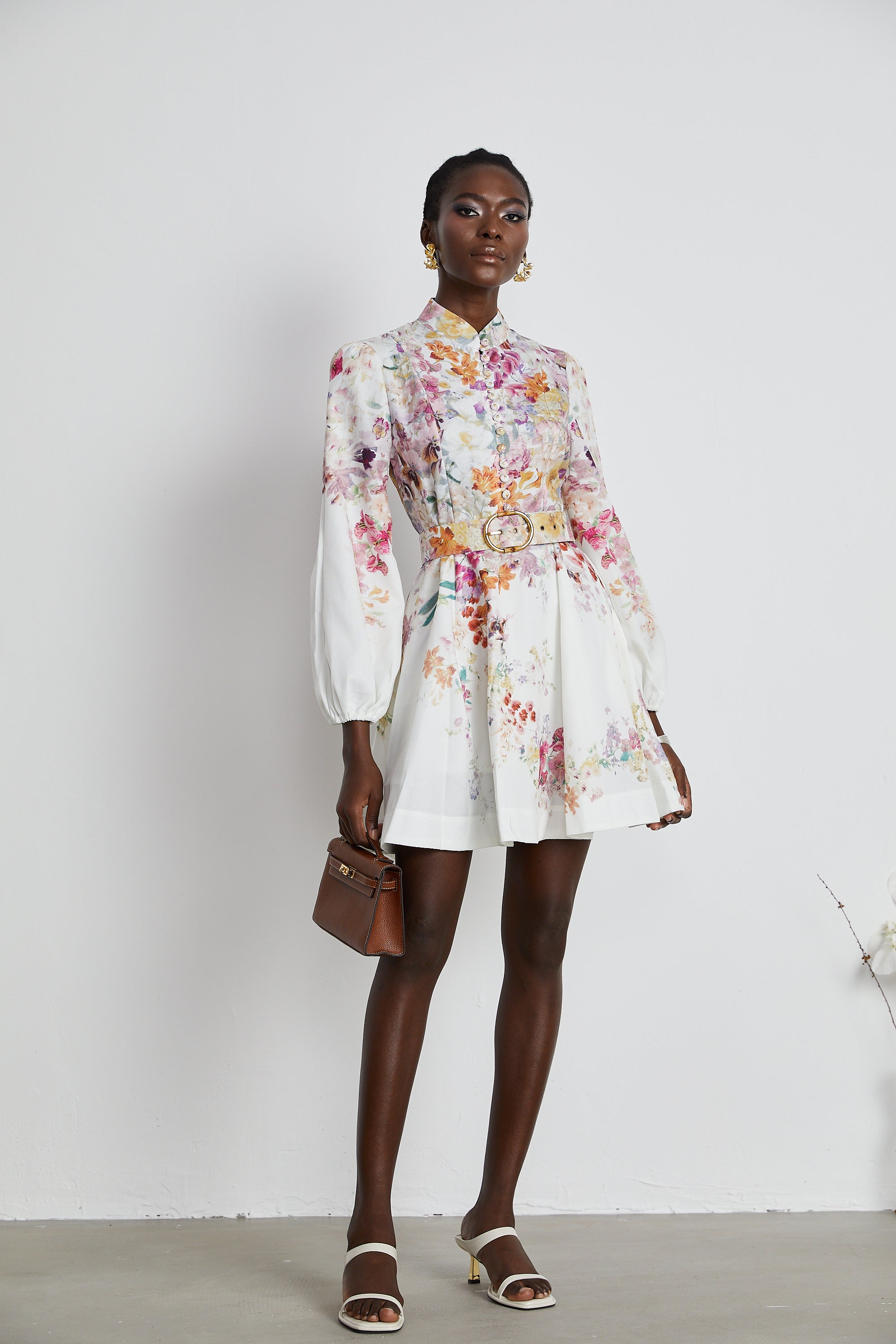 Bianca floral-print mini dress