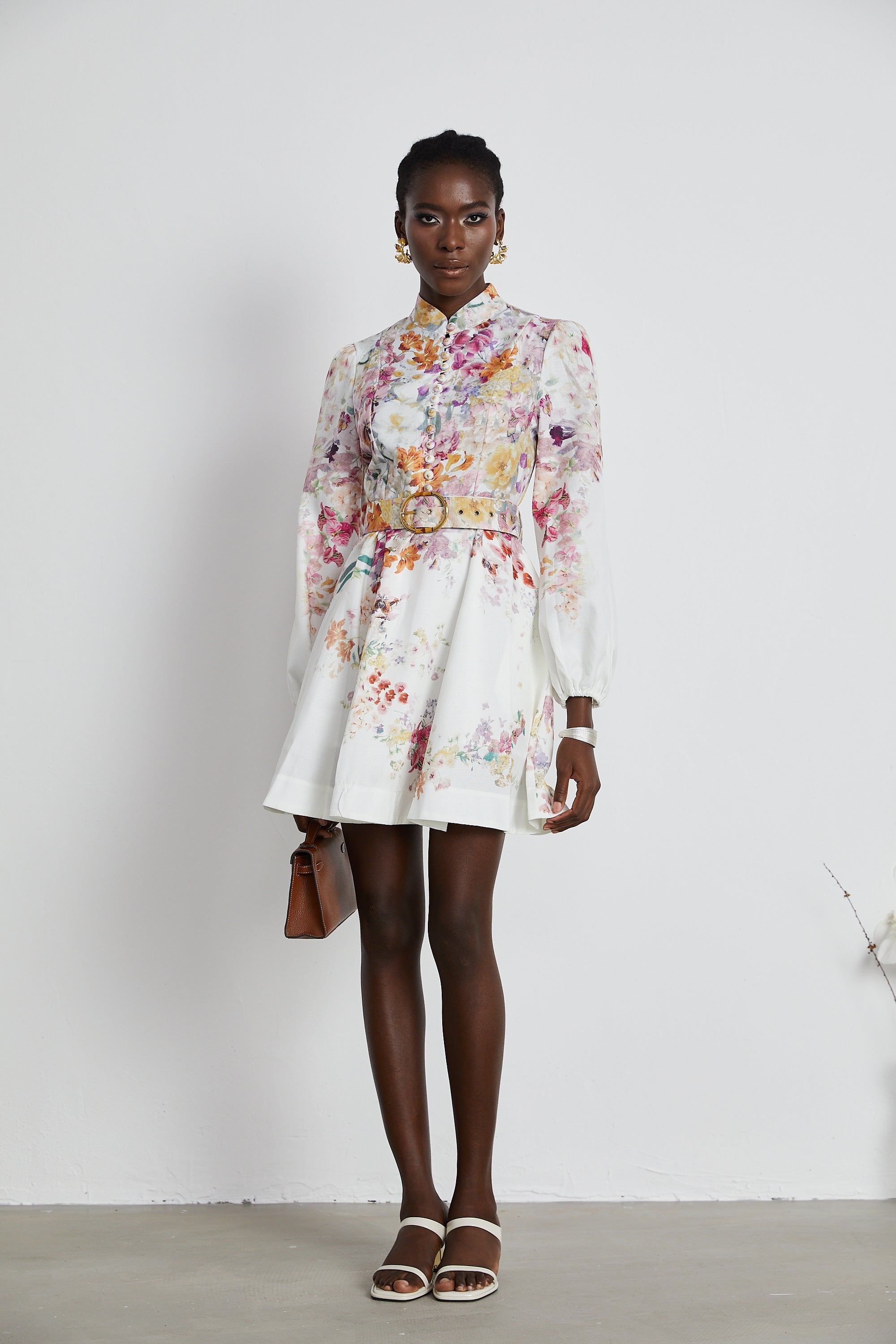 Bianca floral-print mini dress