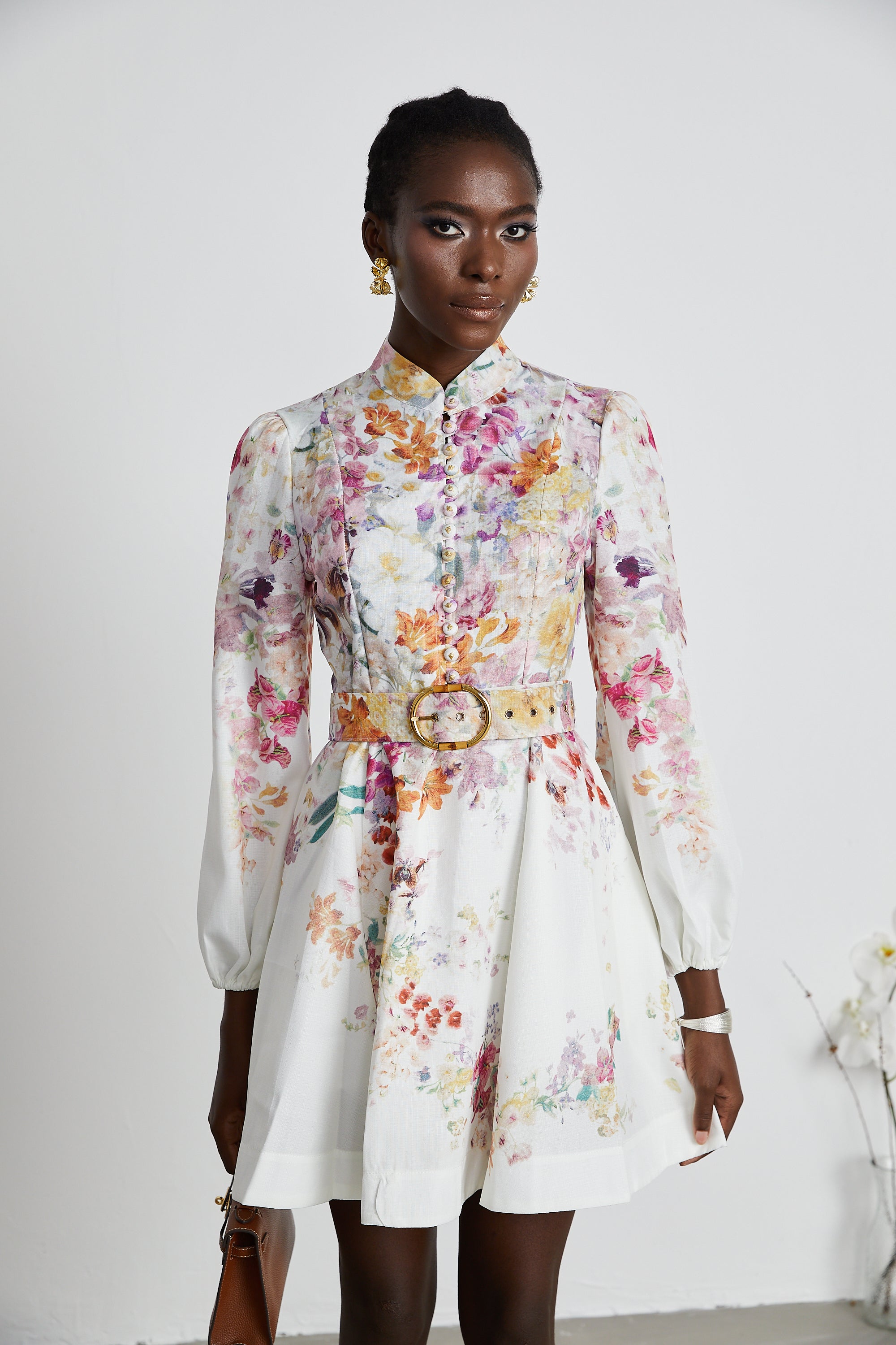 Bianca floral-print mini dress