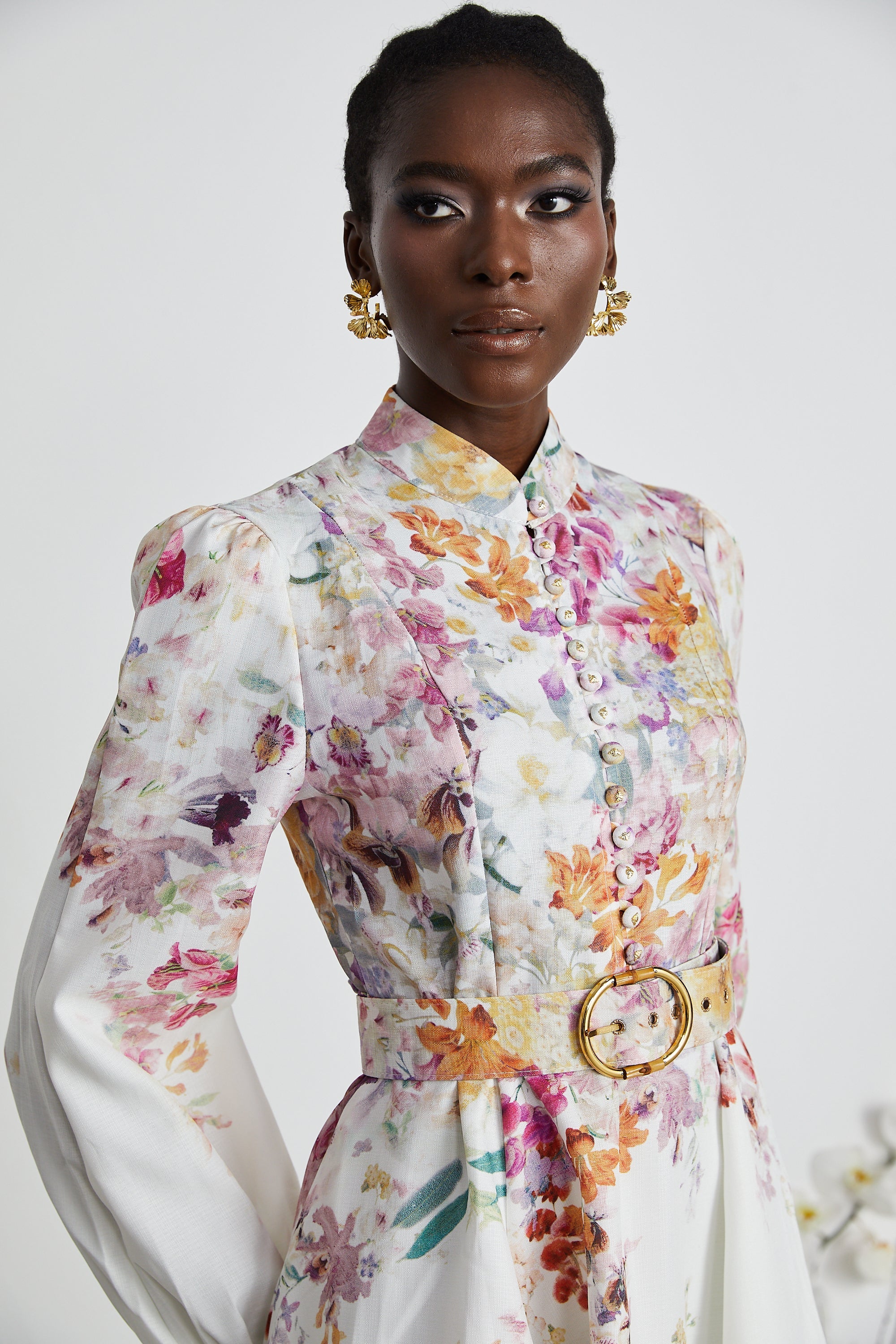Bianca floral-print mini dress