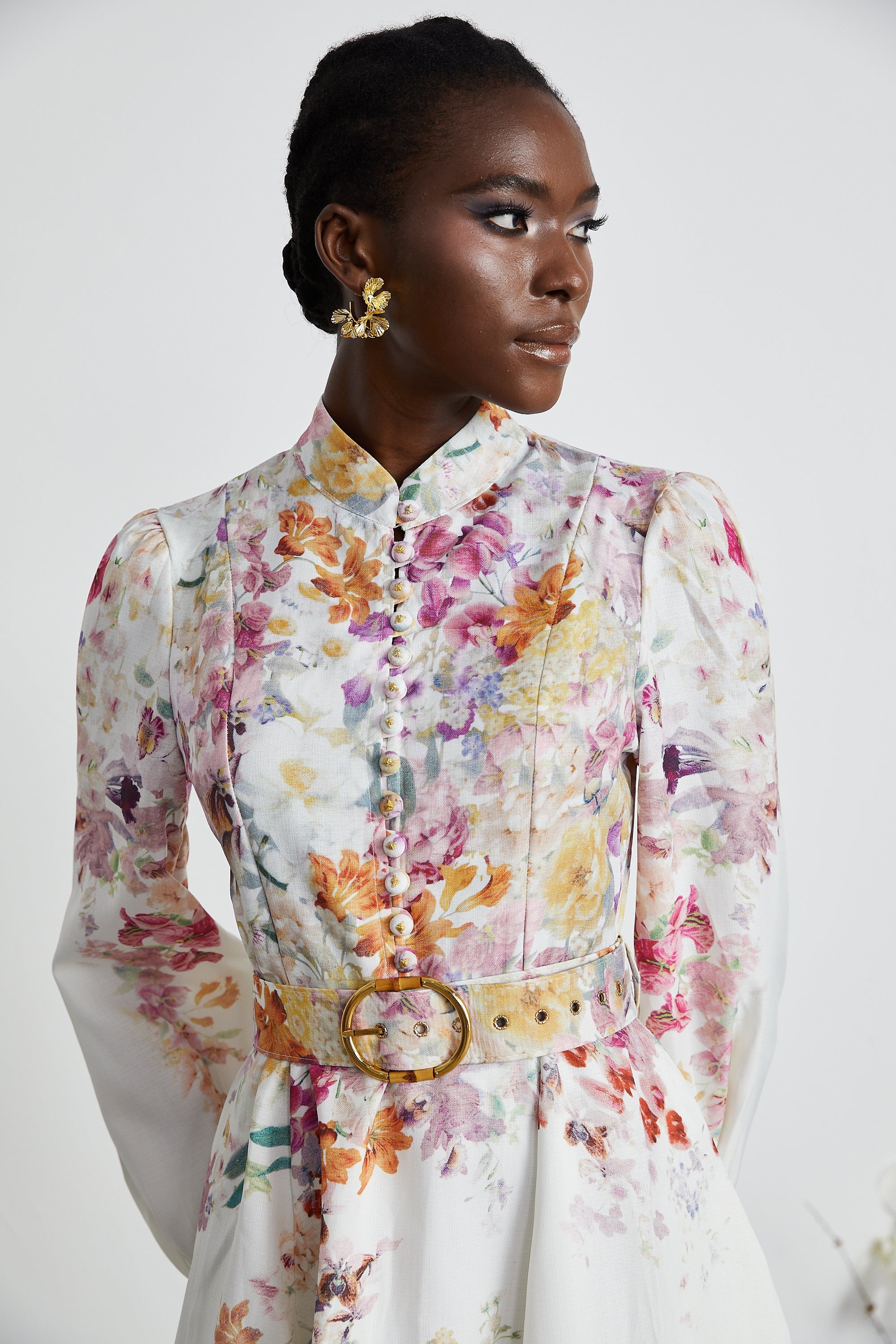 Bianca floral-print mini dress