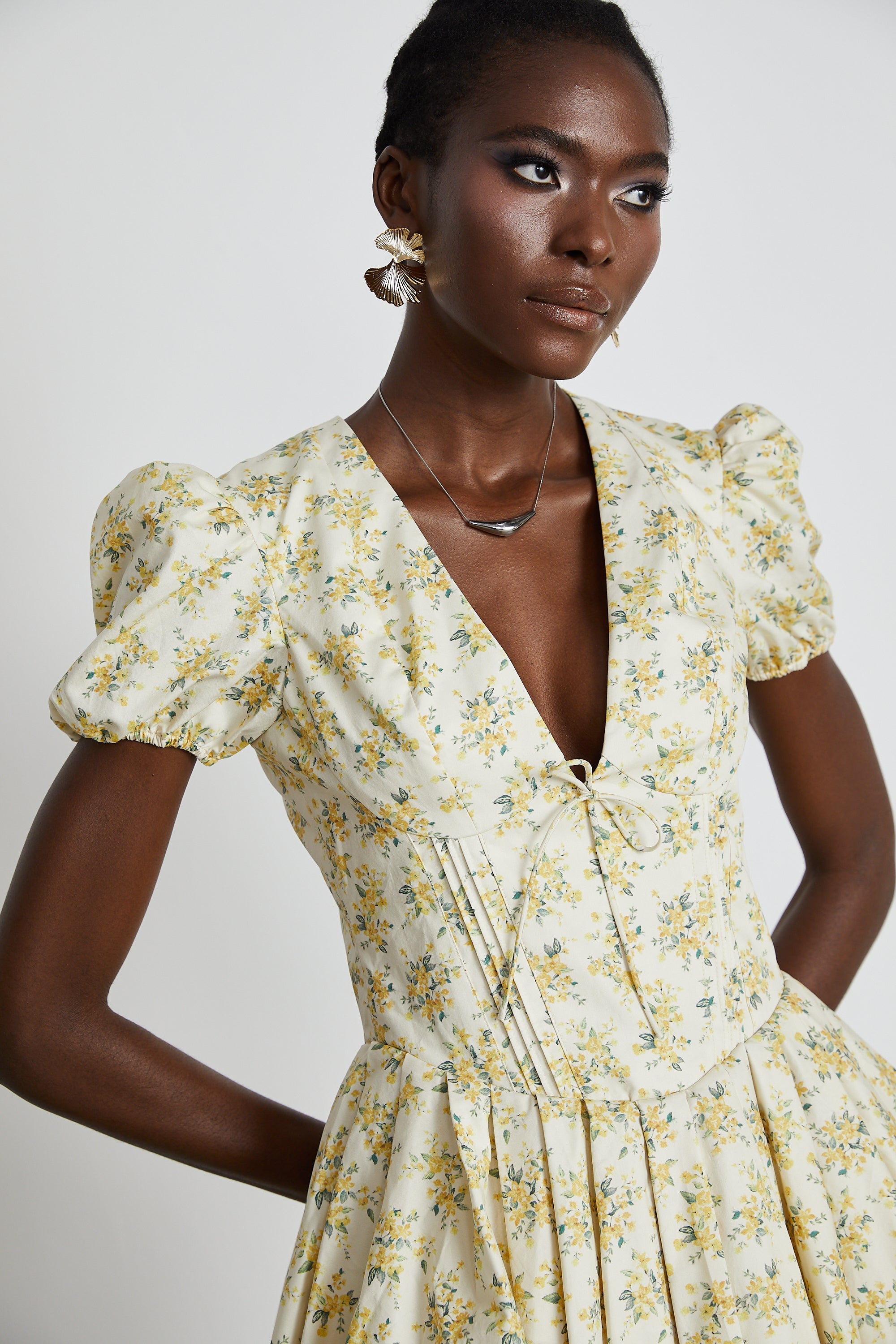 Liane floral-print pleated mini dress