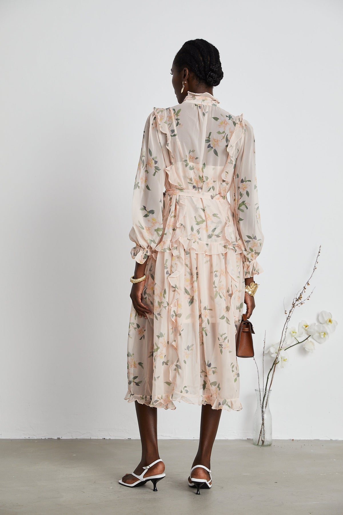 Clothilde ruffled midi dress