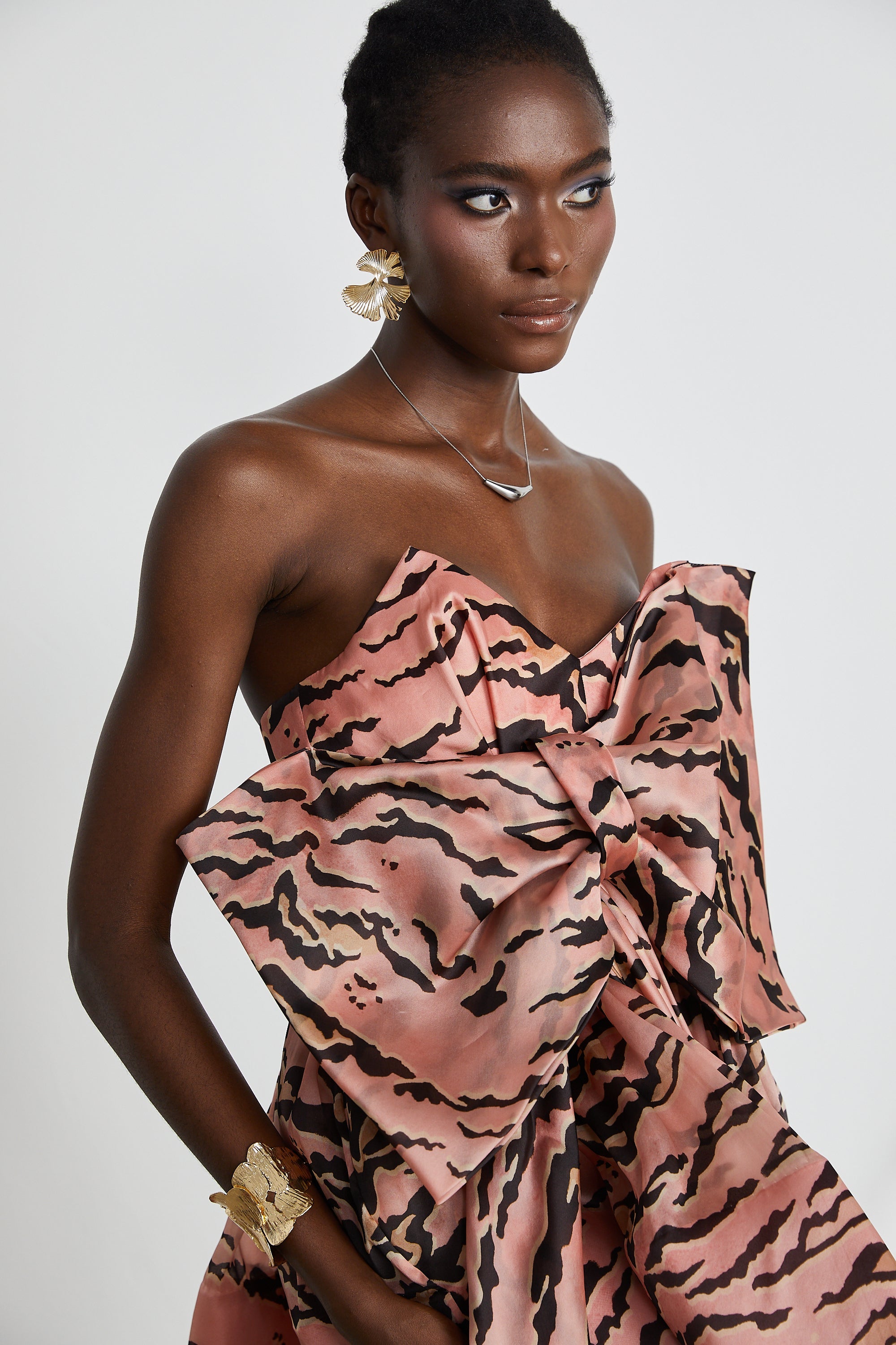 Lillie bow-detail flared mini dress (US Only)