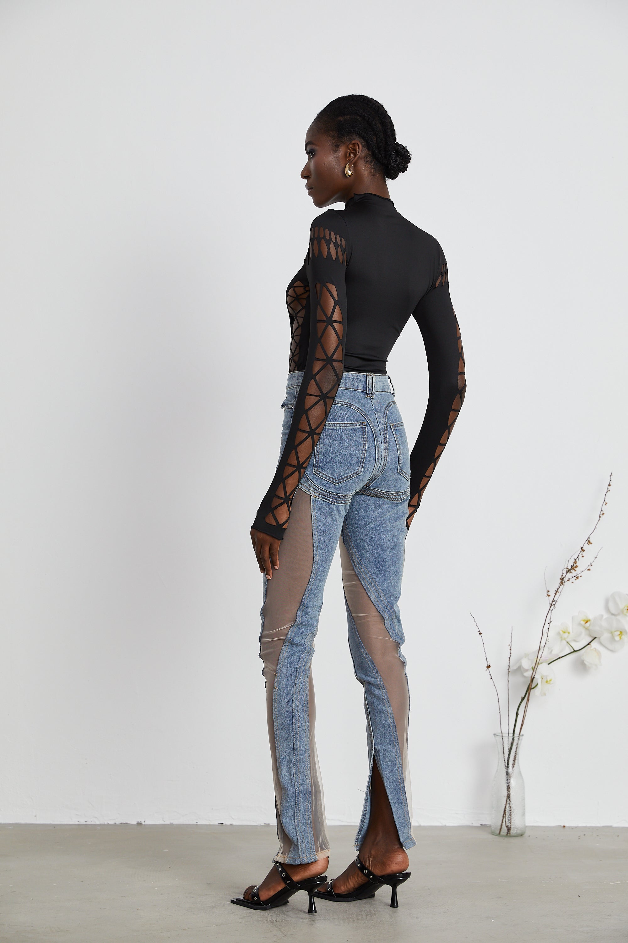 Aélis sheer-panelled jeans (Final Sale-US Only)