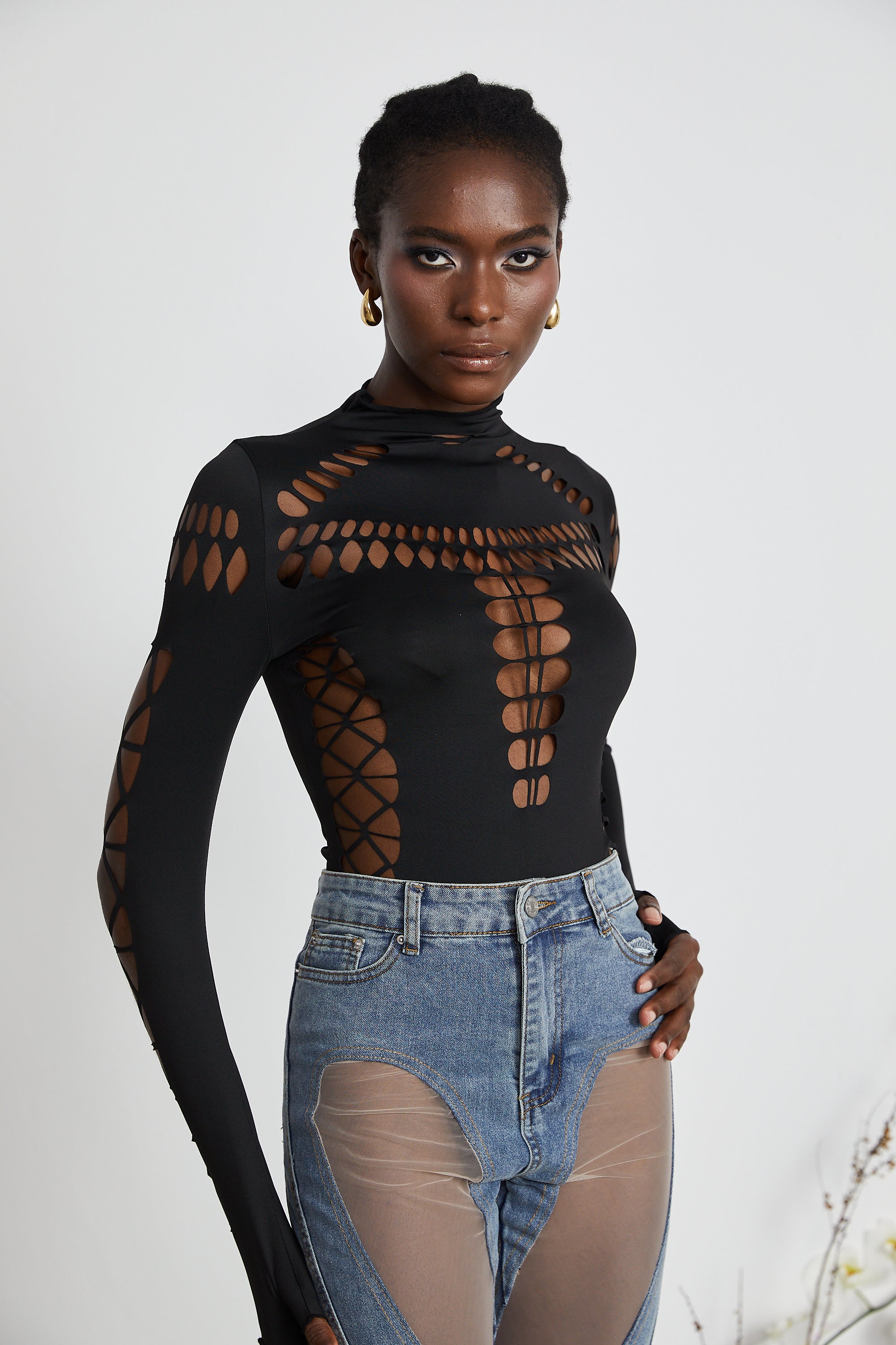 Capriana Long-Sleeve Cutout Bodysuit (Final Sale)