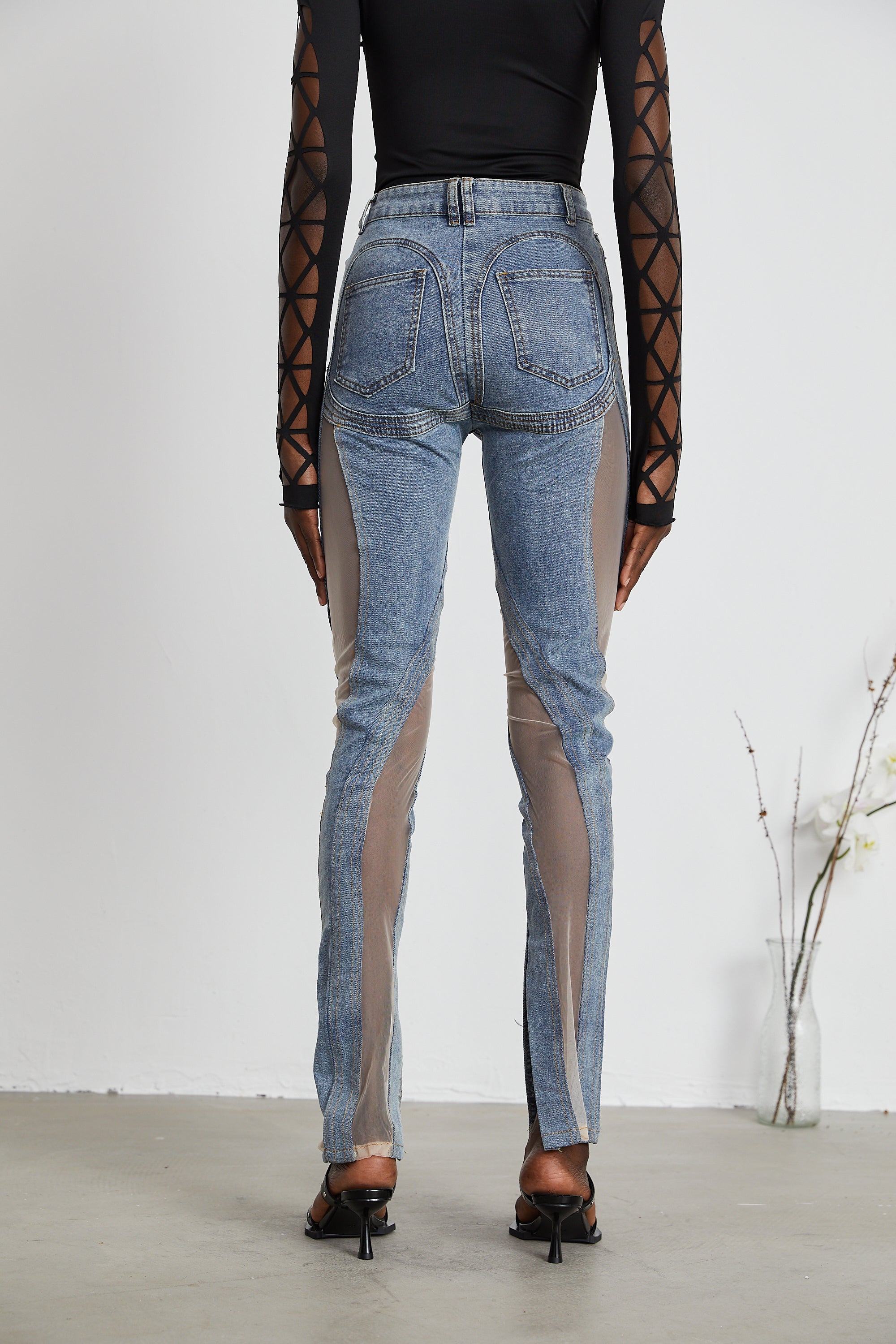 Aélis sheer-panelled jeans (Final Sale-US Only)