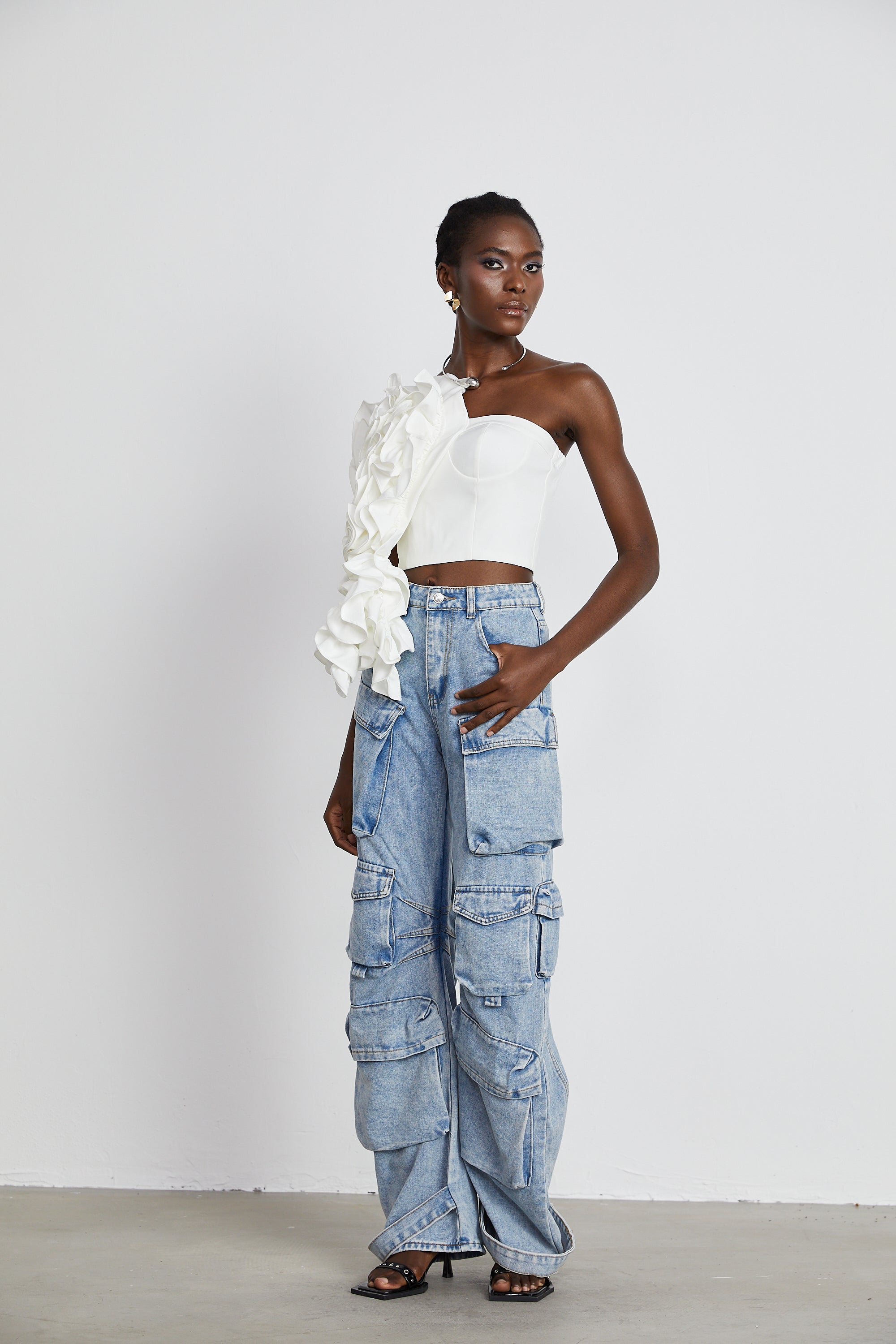 Lucie white floral-applique top (Final Sale)