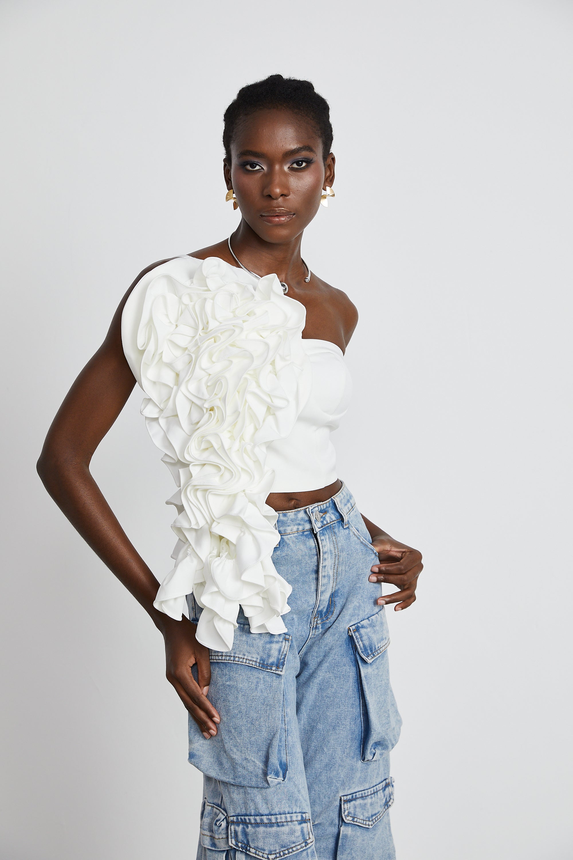 Lucie white floral-applique top (Final Sale)