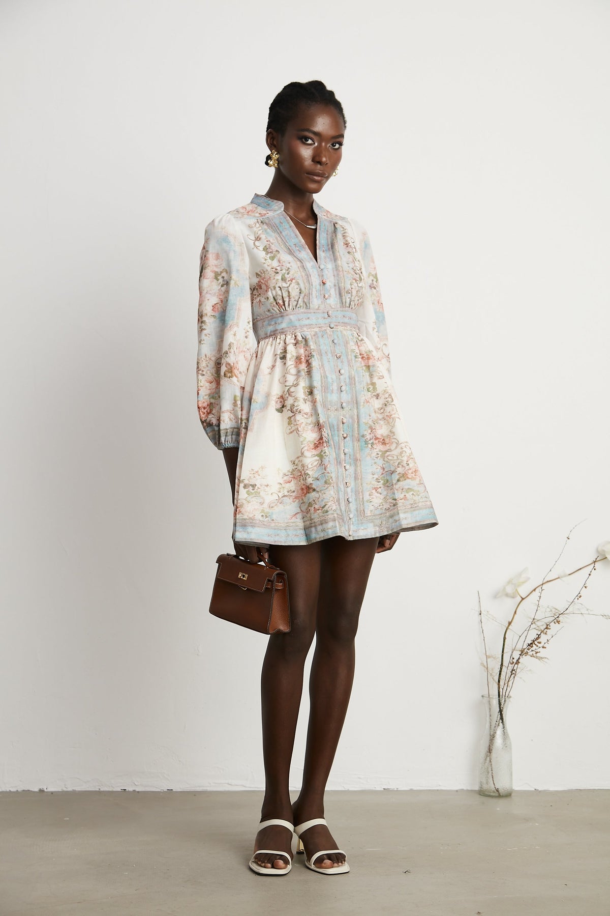 Clémence Romantic Floral Print Mini Dress