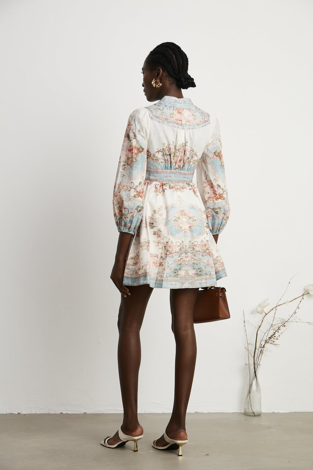 Clémence Romantic Floral Print Mini Dress