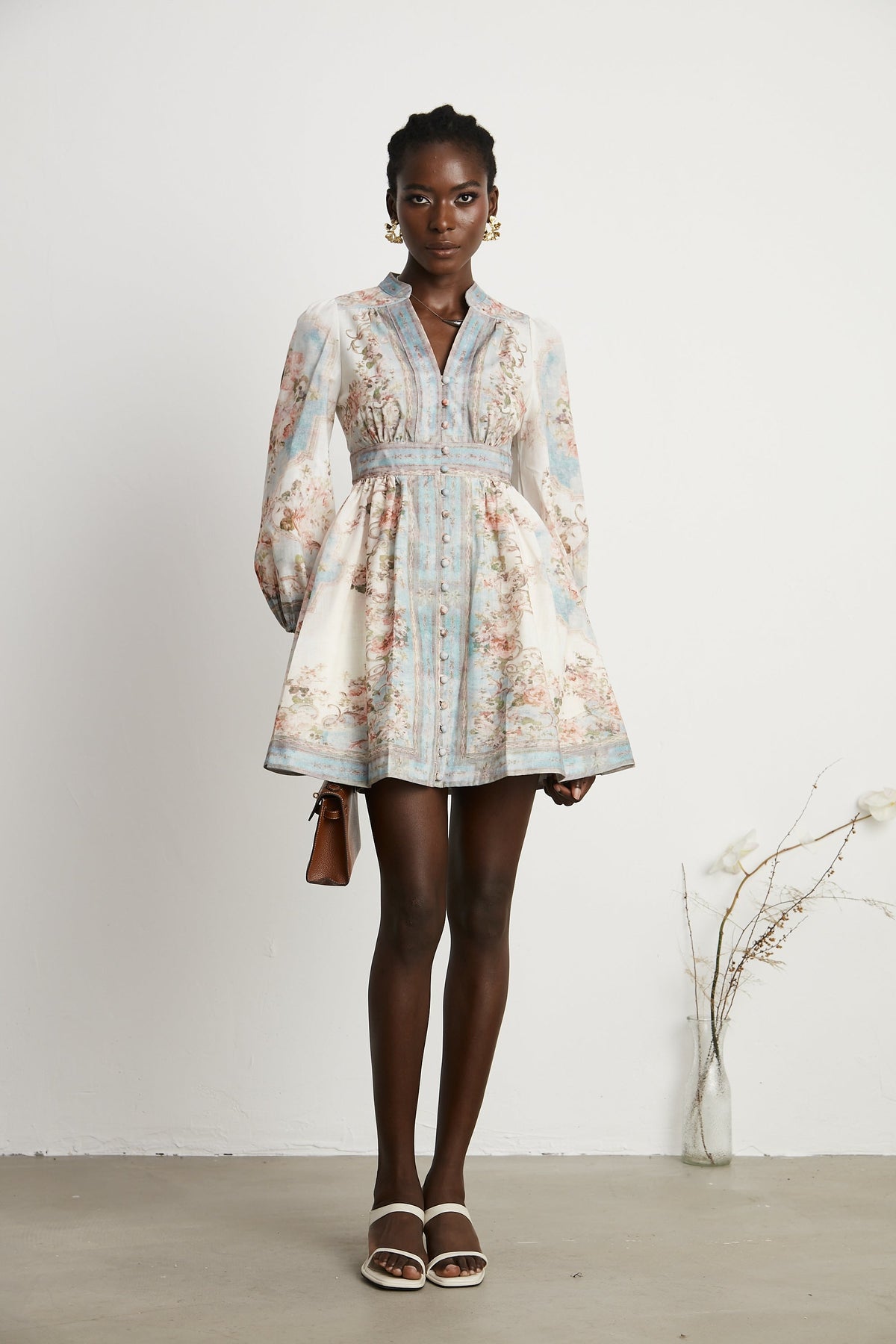 Clémence Romantic Floral Print Mini Dress