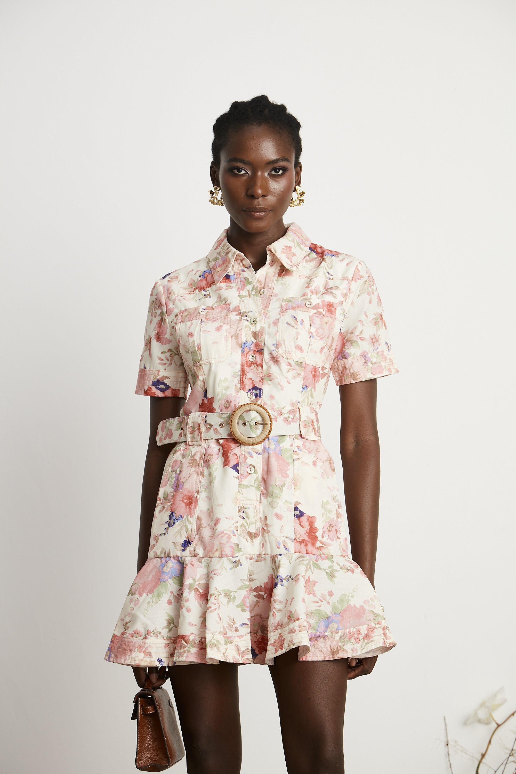 Axelle belted floral-print mini dress (US Only)