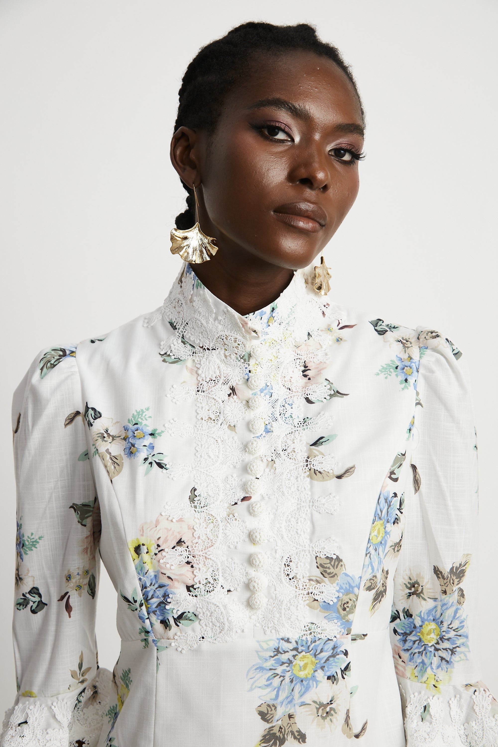 Marivel floral-print lace-trim mini dress (US Only)