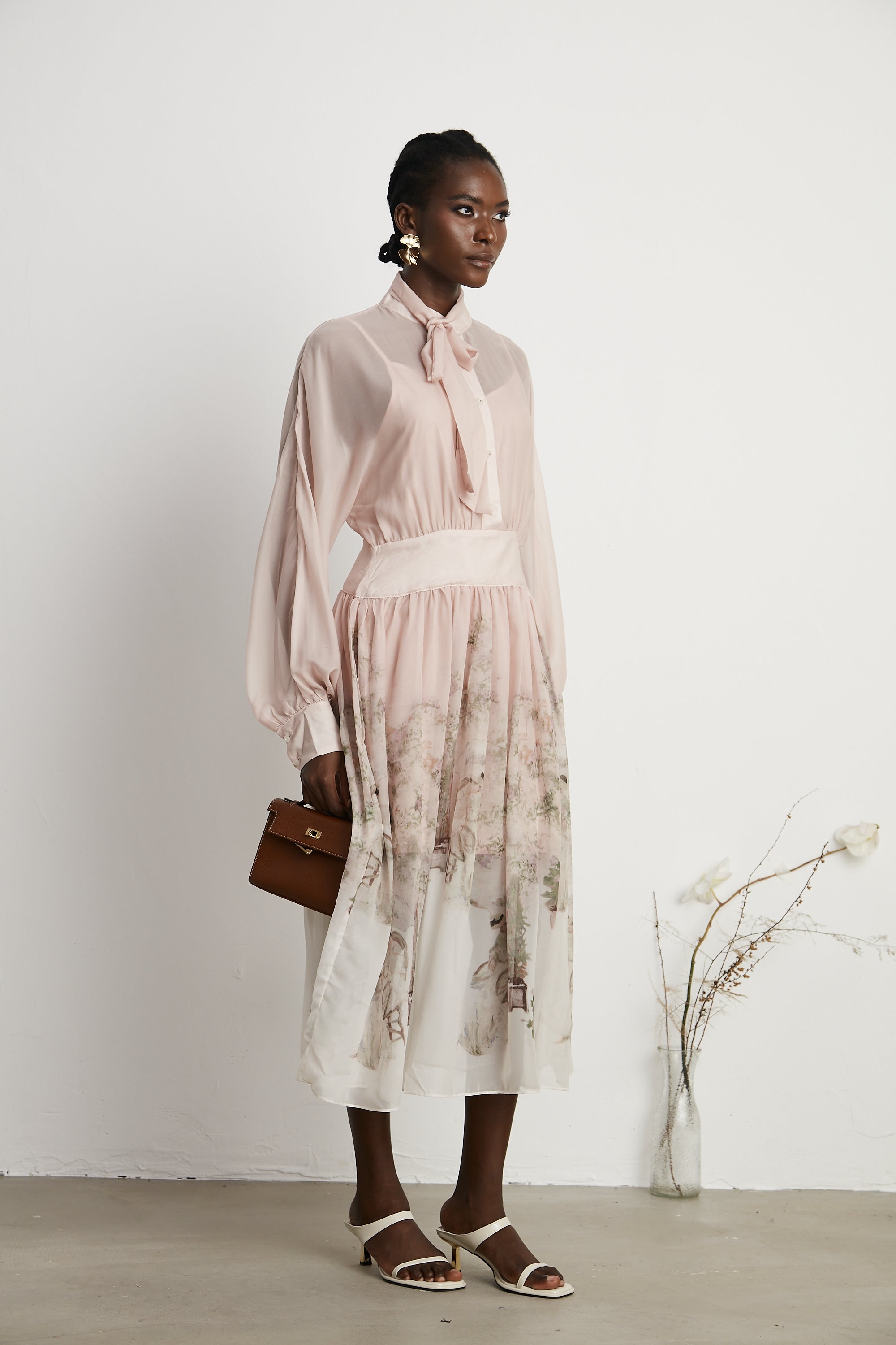 Georgie nature-print midi dress (US Only)