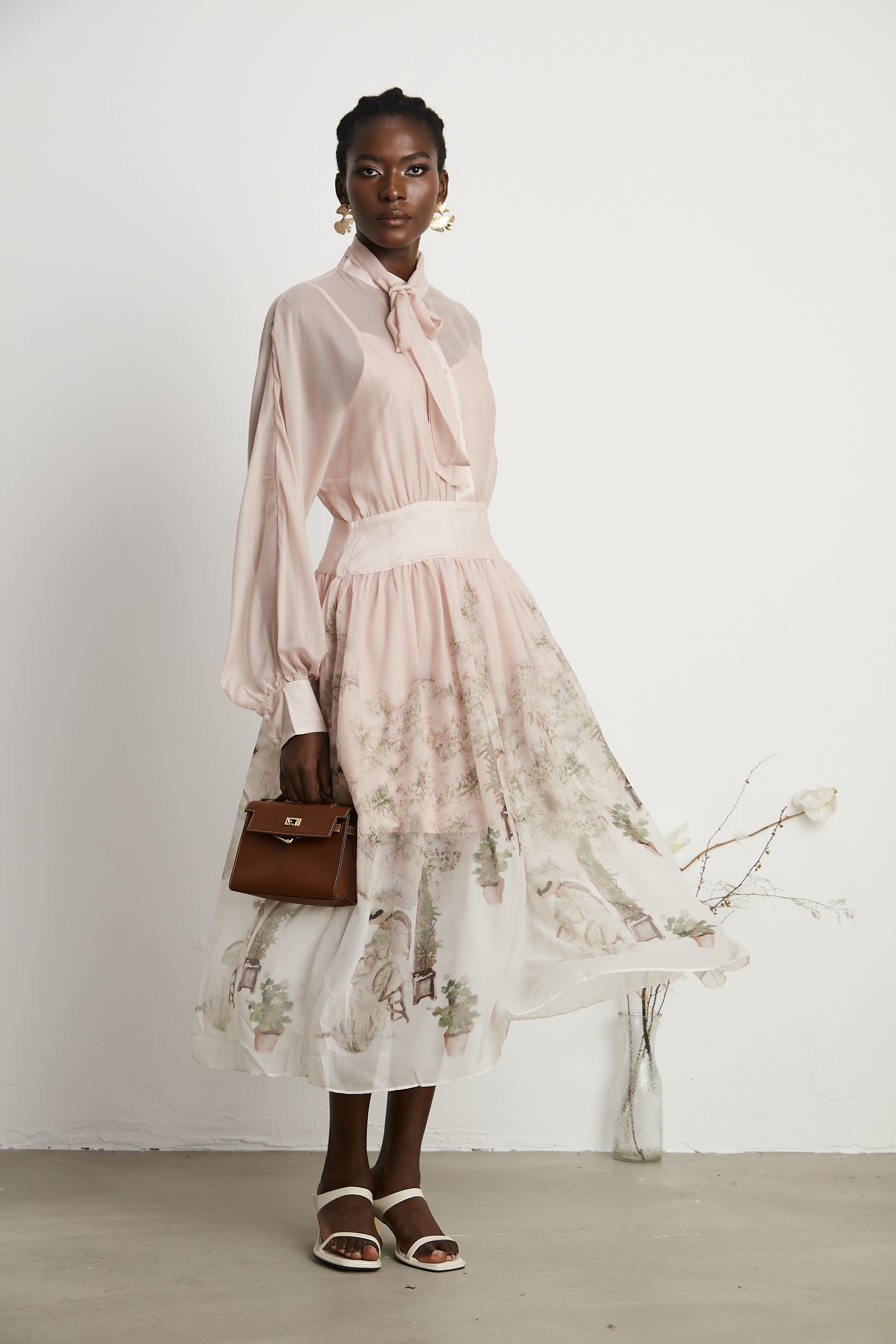 Georgie nature-print midi dress (US Only)