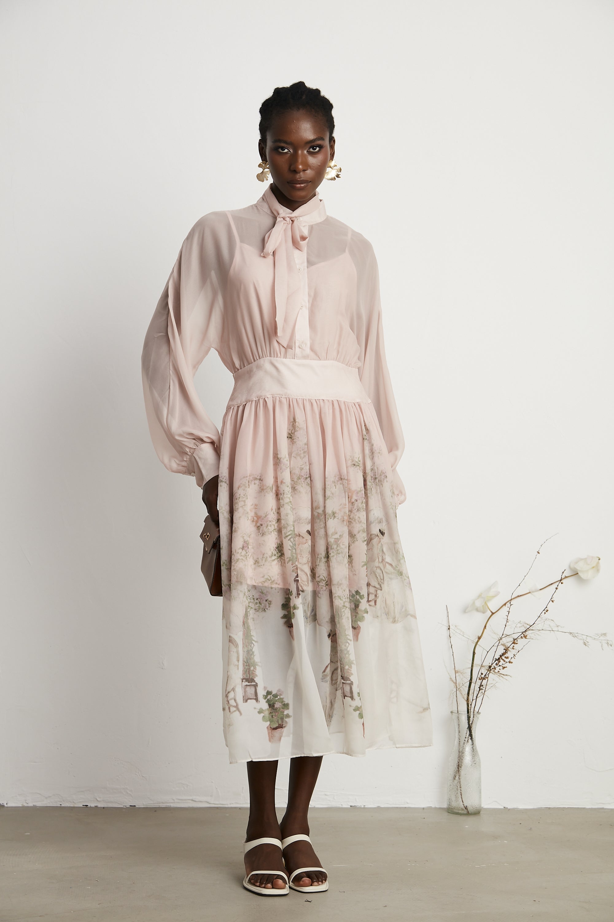 Georgie nature-print midi dress (US Only)
