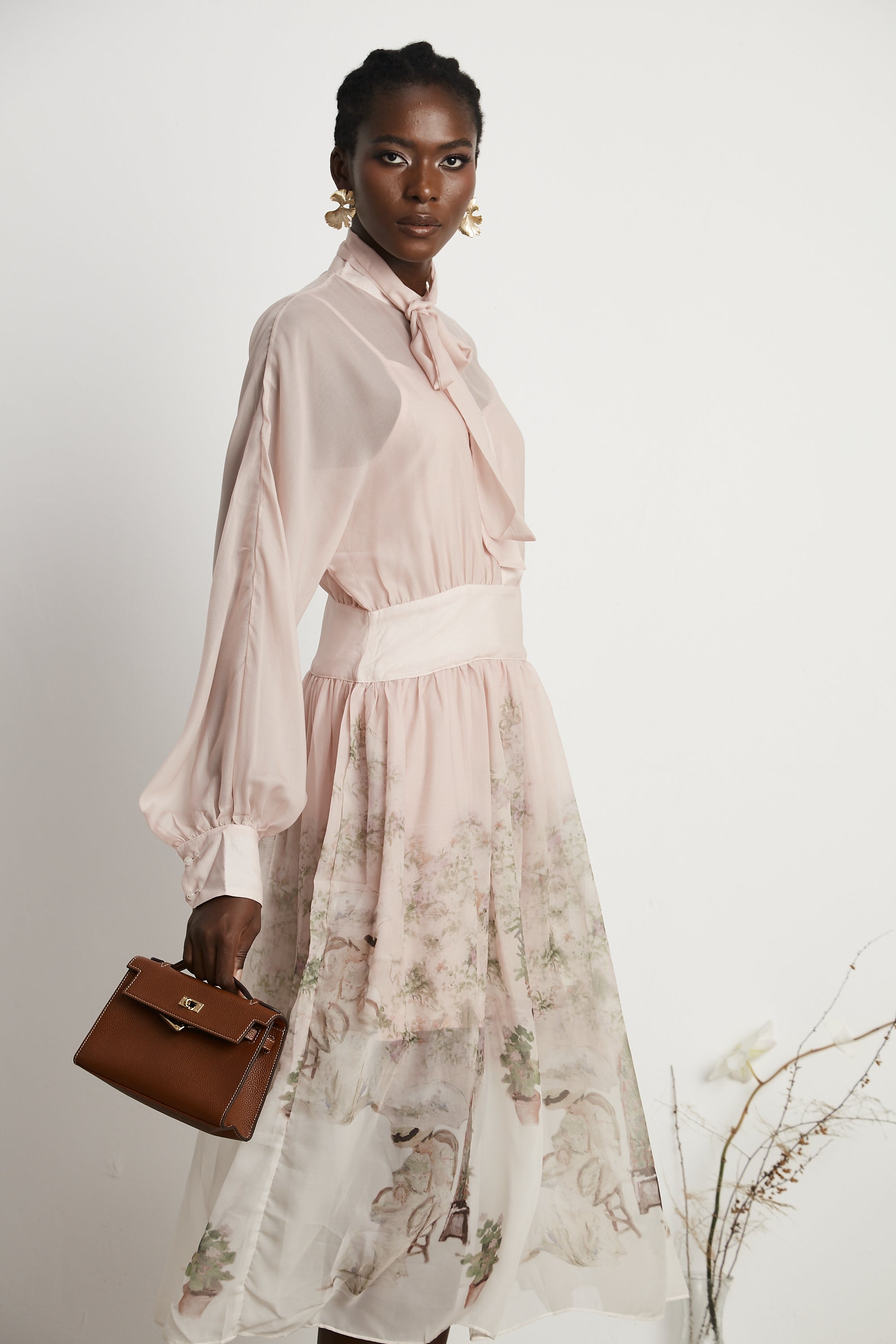 Georgie nature-print midi dress (US Only)