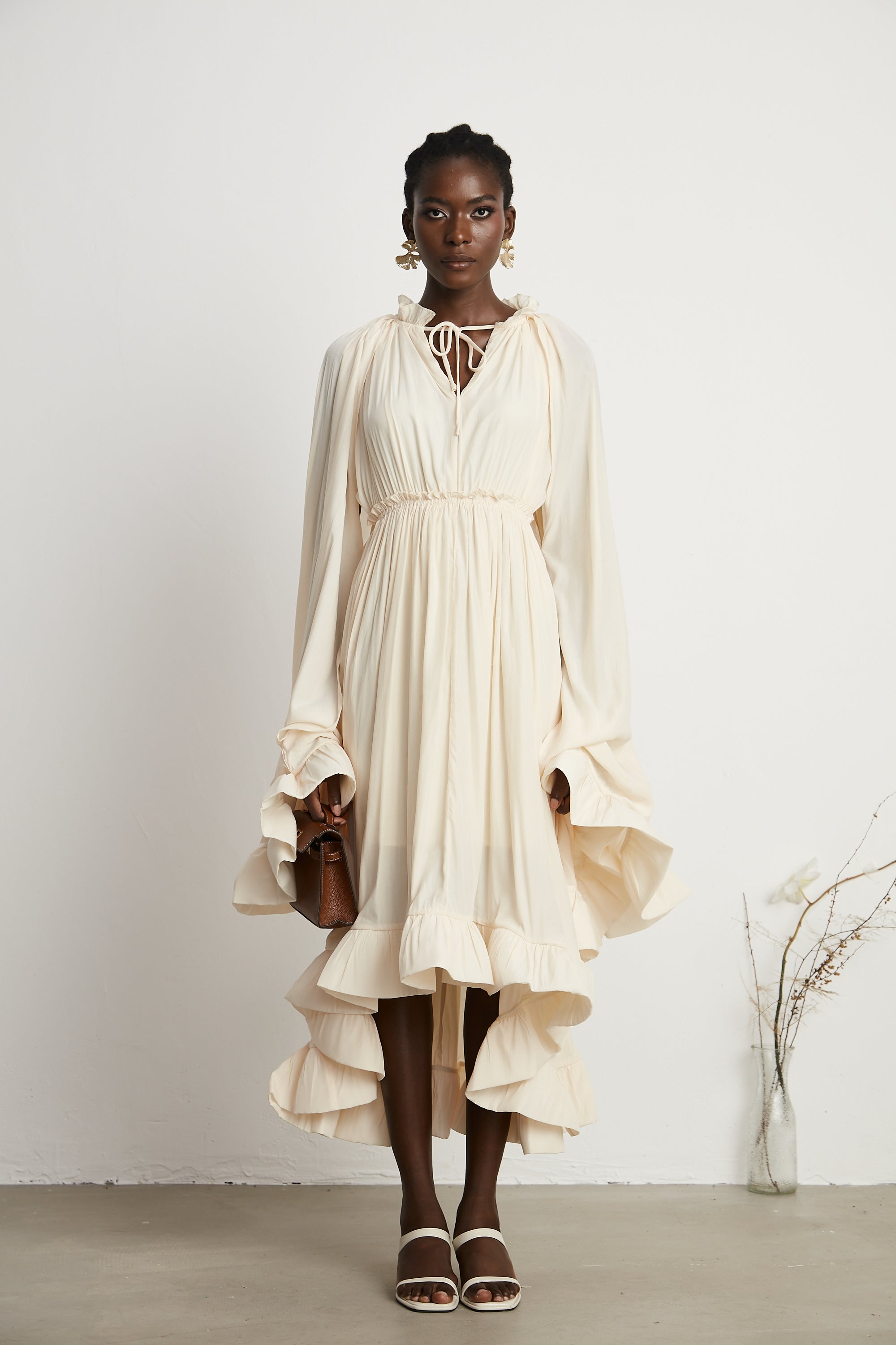 Charlene cape-design midi dress (Final Sale-US Only)