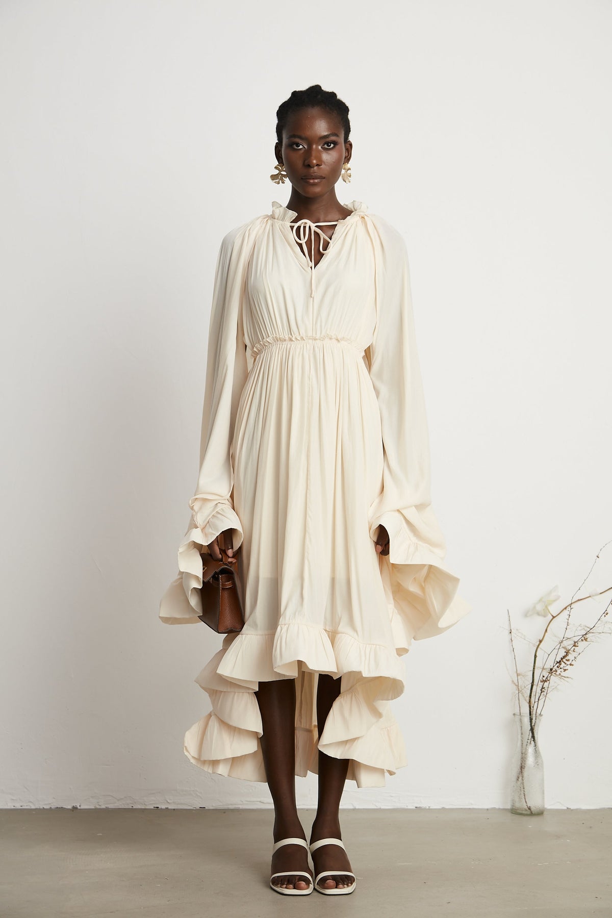 Charlene cape-design midi dress (Final Sale-US Only)