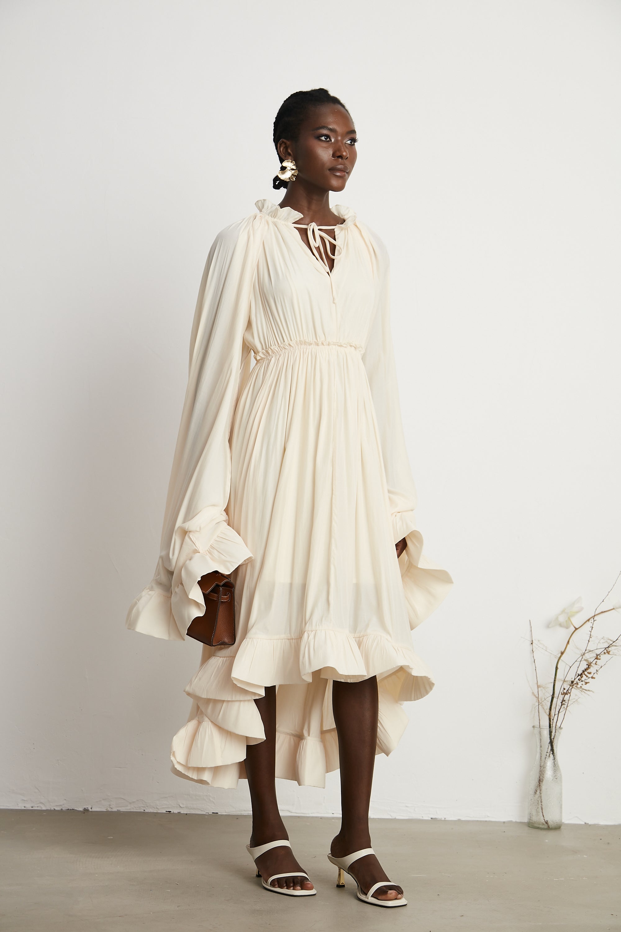 Charlene cape-design midi dress (Final Sale-US Only)