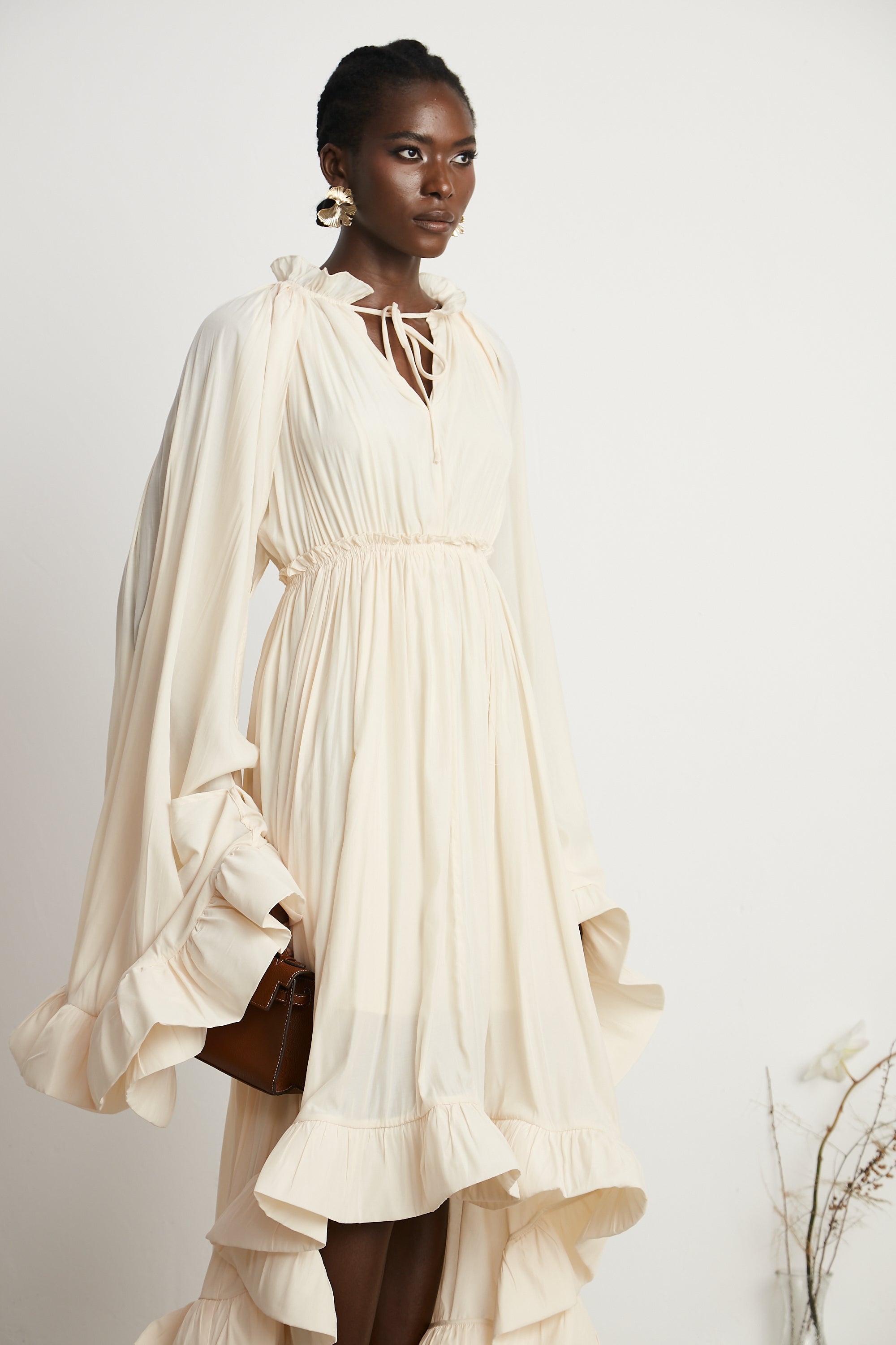 Charlene cape-design midi dress (Final Sale-US Only)