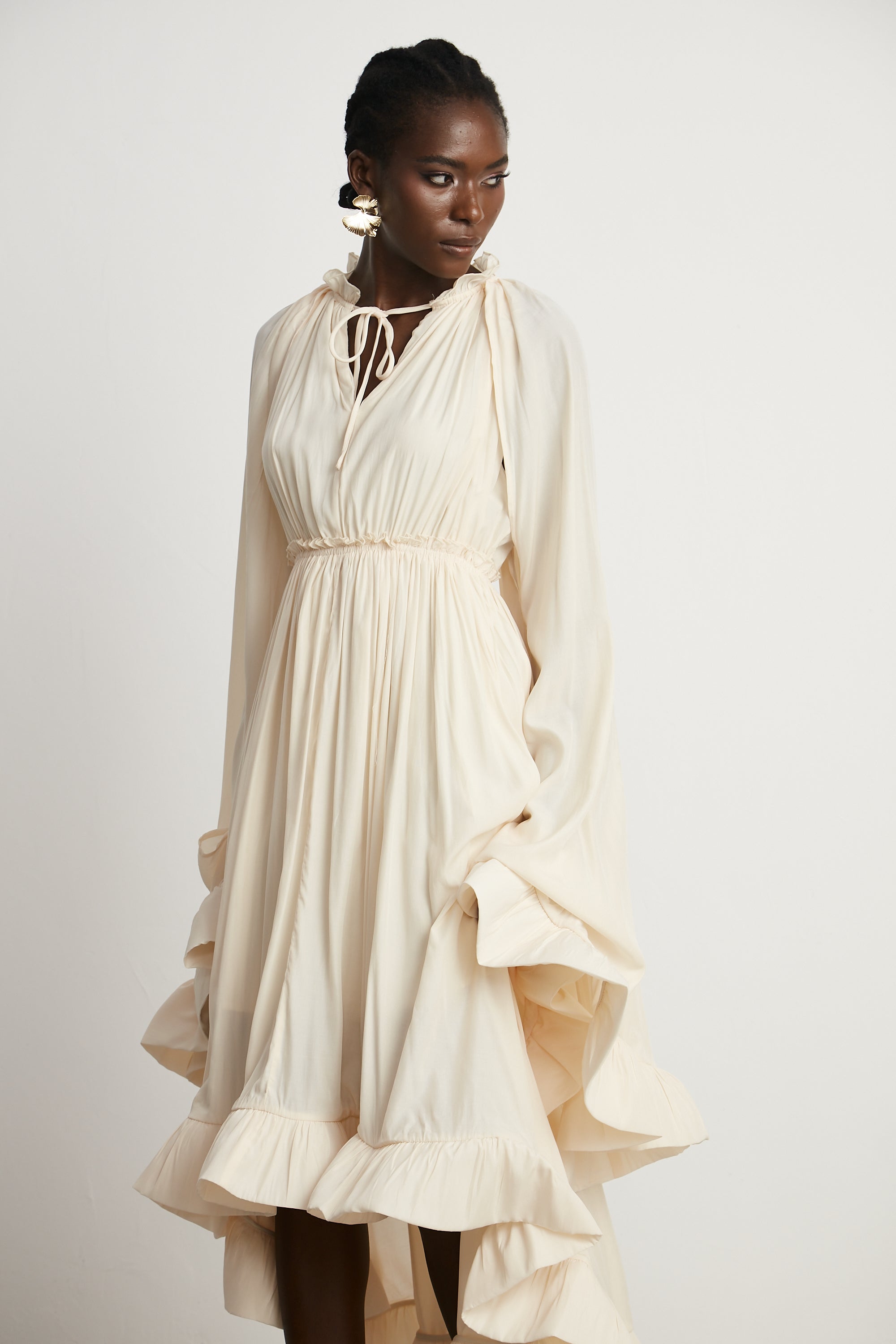 Charlene cape-design midi dress (Final Sale-US Only)