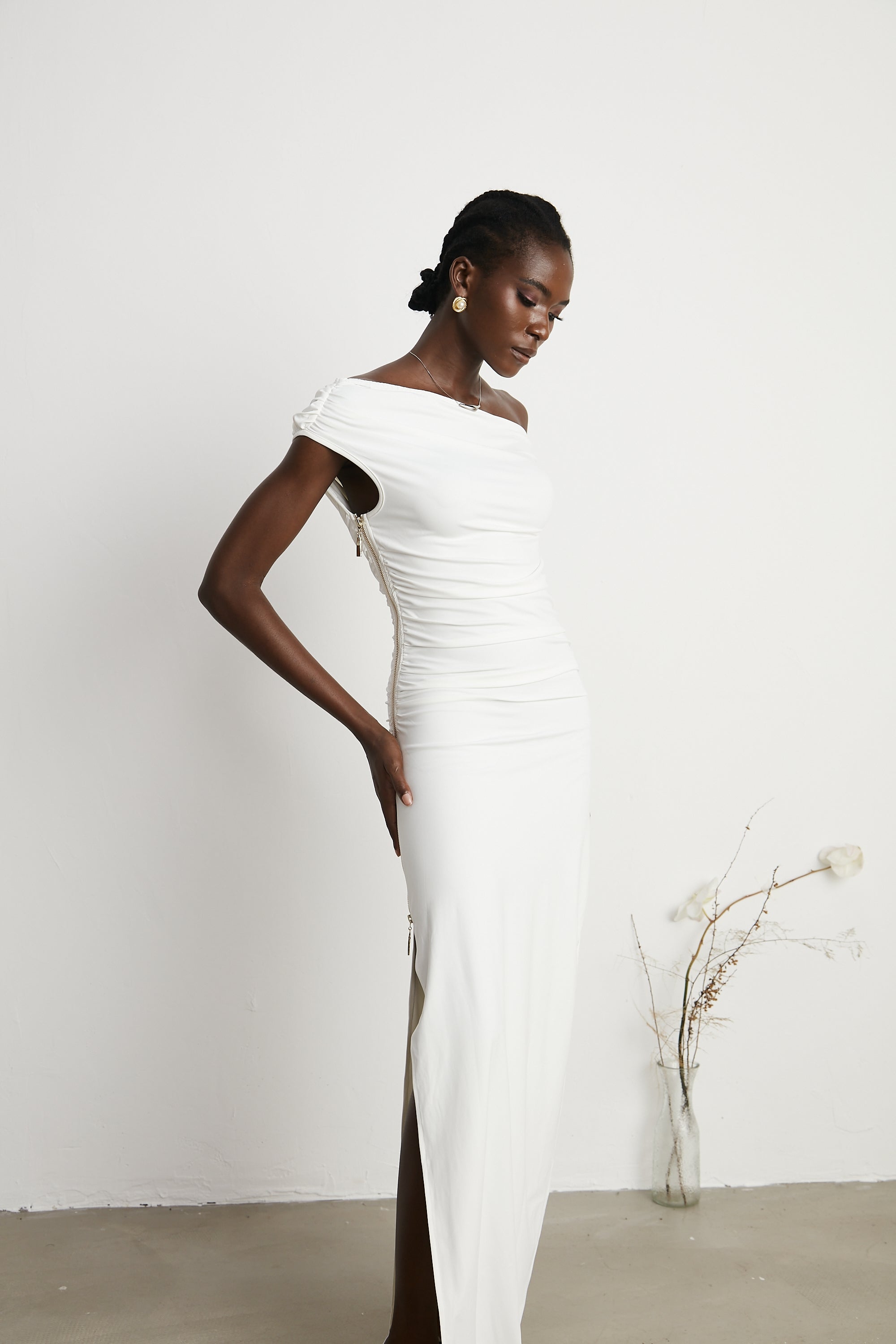 Sapphire off-shoulder maxi dress (Final Sale-US Only)
