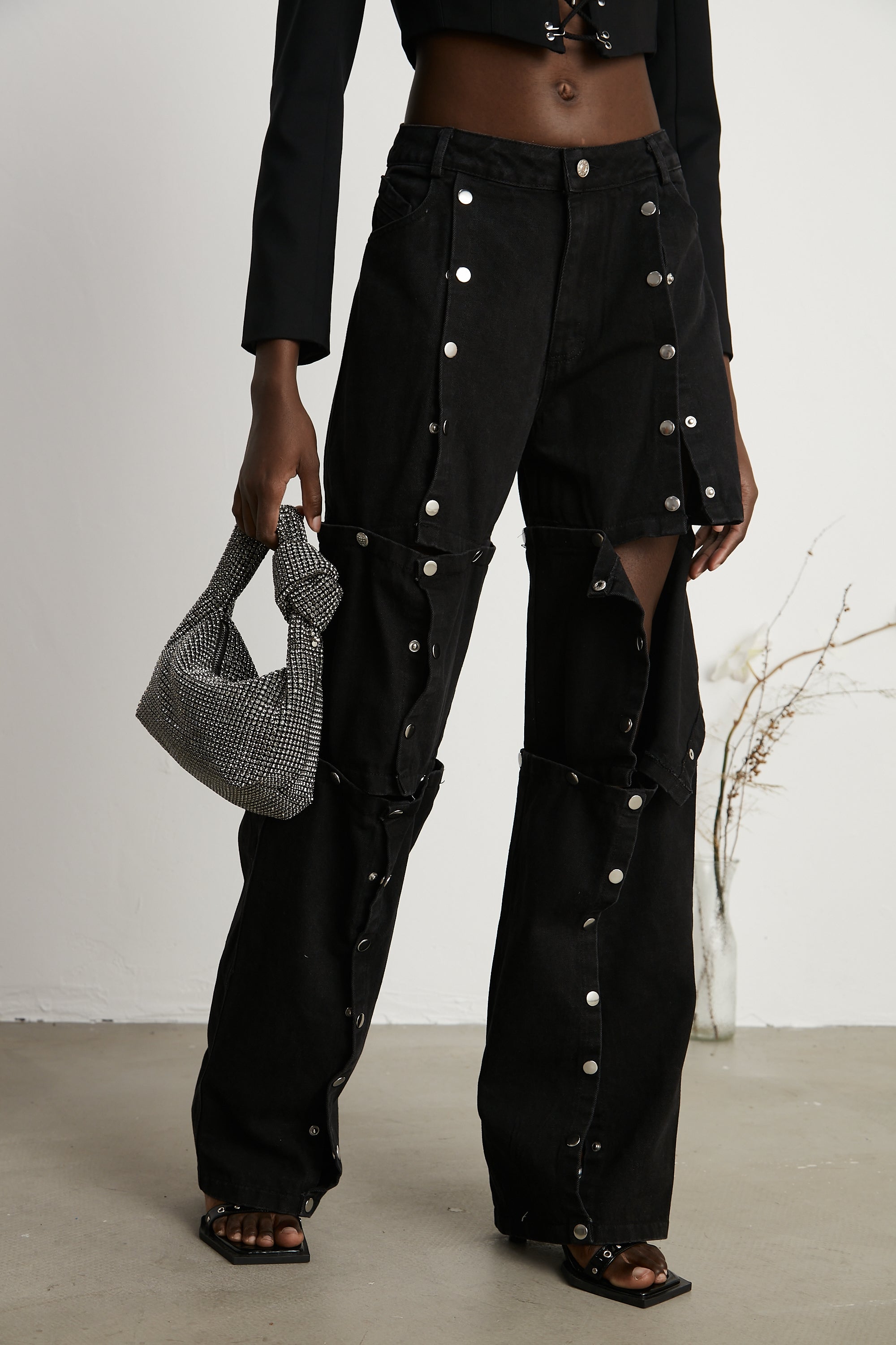 Janelle buttoned straight-leg jeans (US Only)