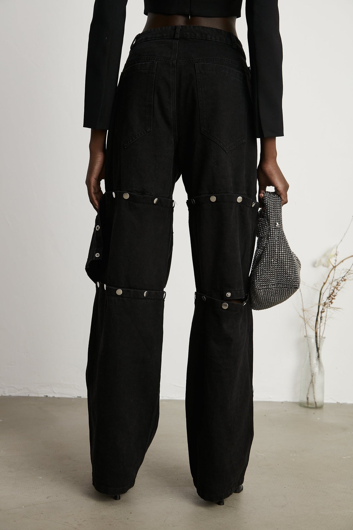 Janelle buttoned straight-leg jeans