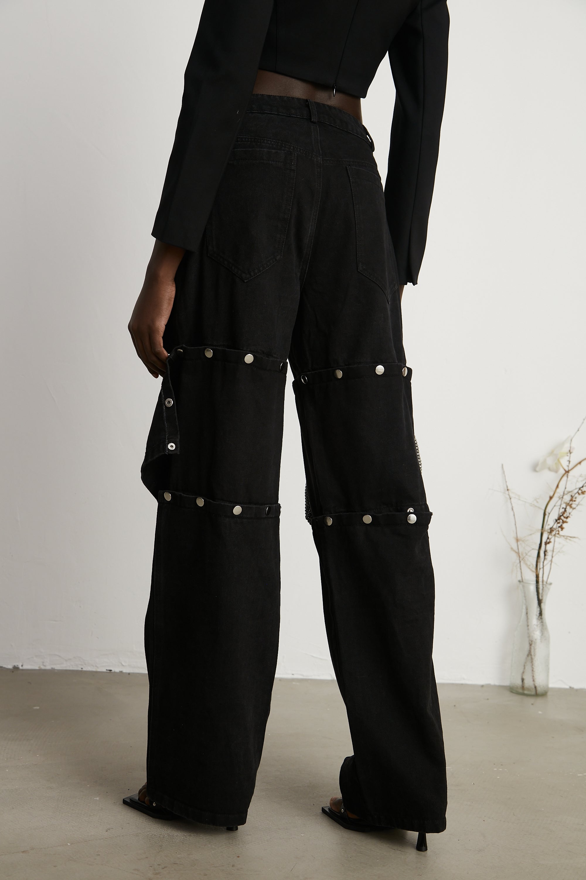 Janelle buttoned straight-leg jeans (US Only)