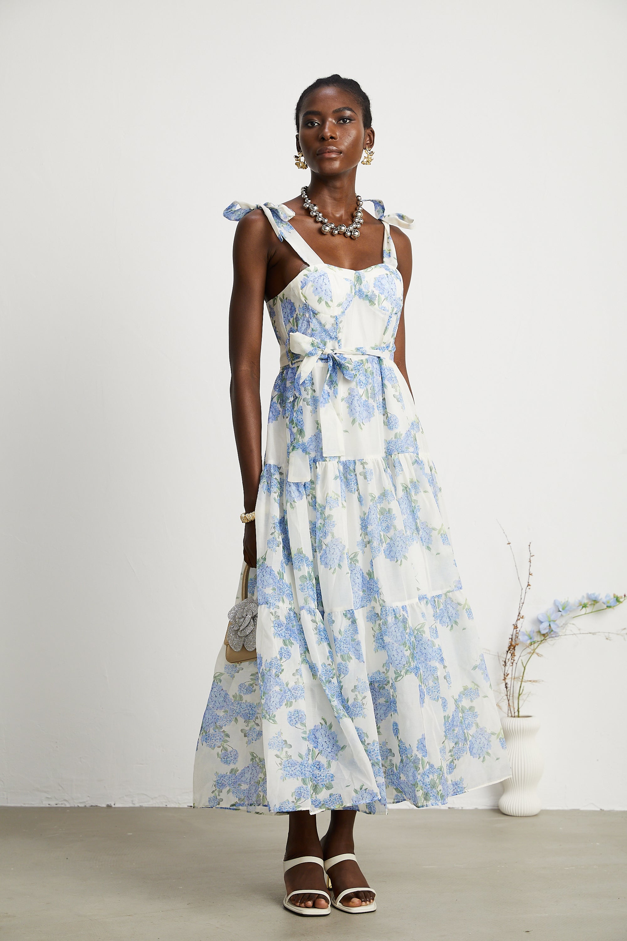 Sylvie floral-print pleated midi dress(US Only)