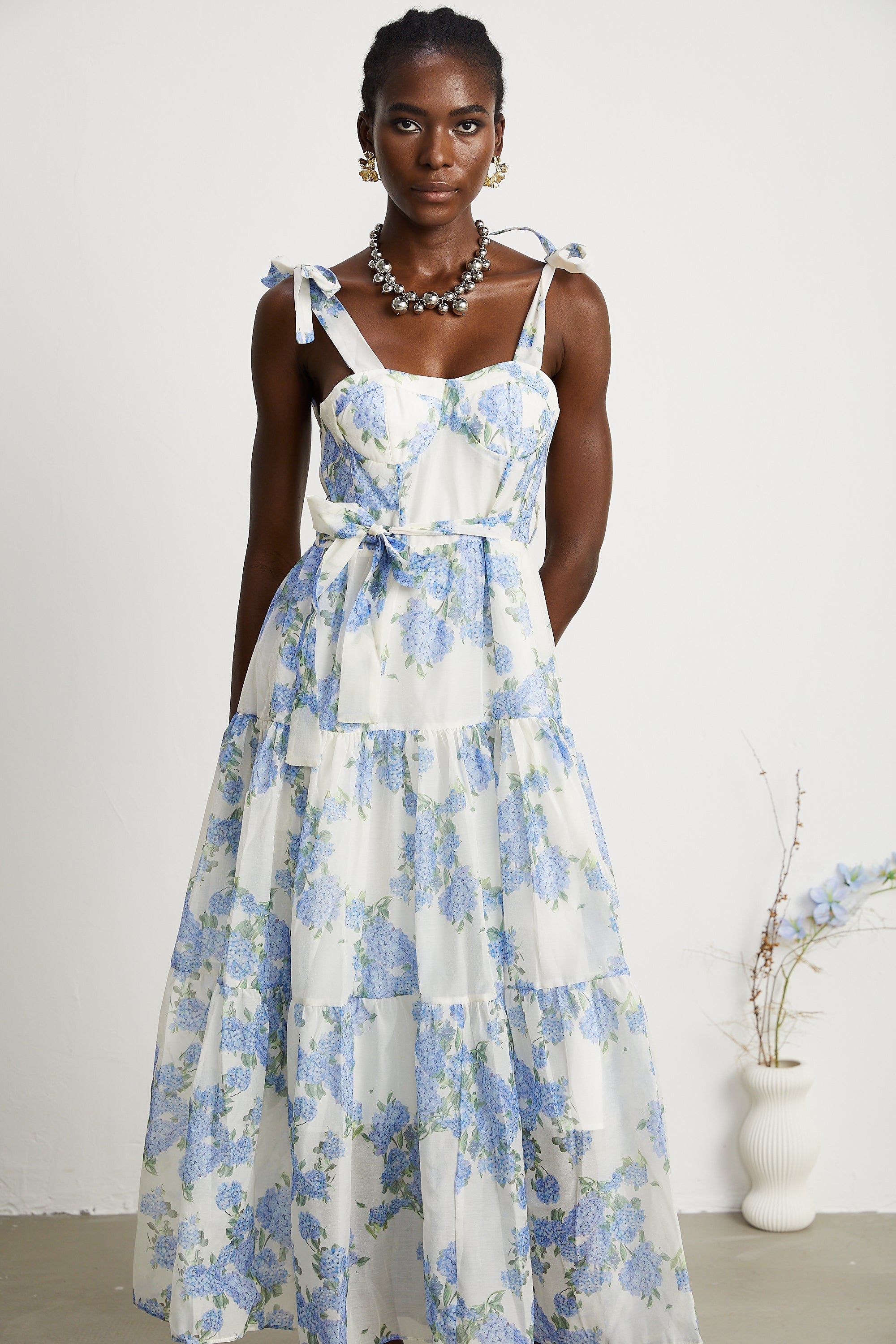 Sylvie floral-print pleated midi dress(US Only)