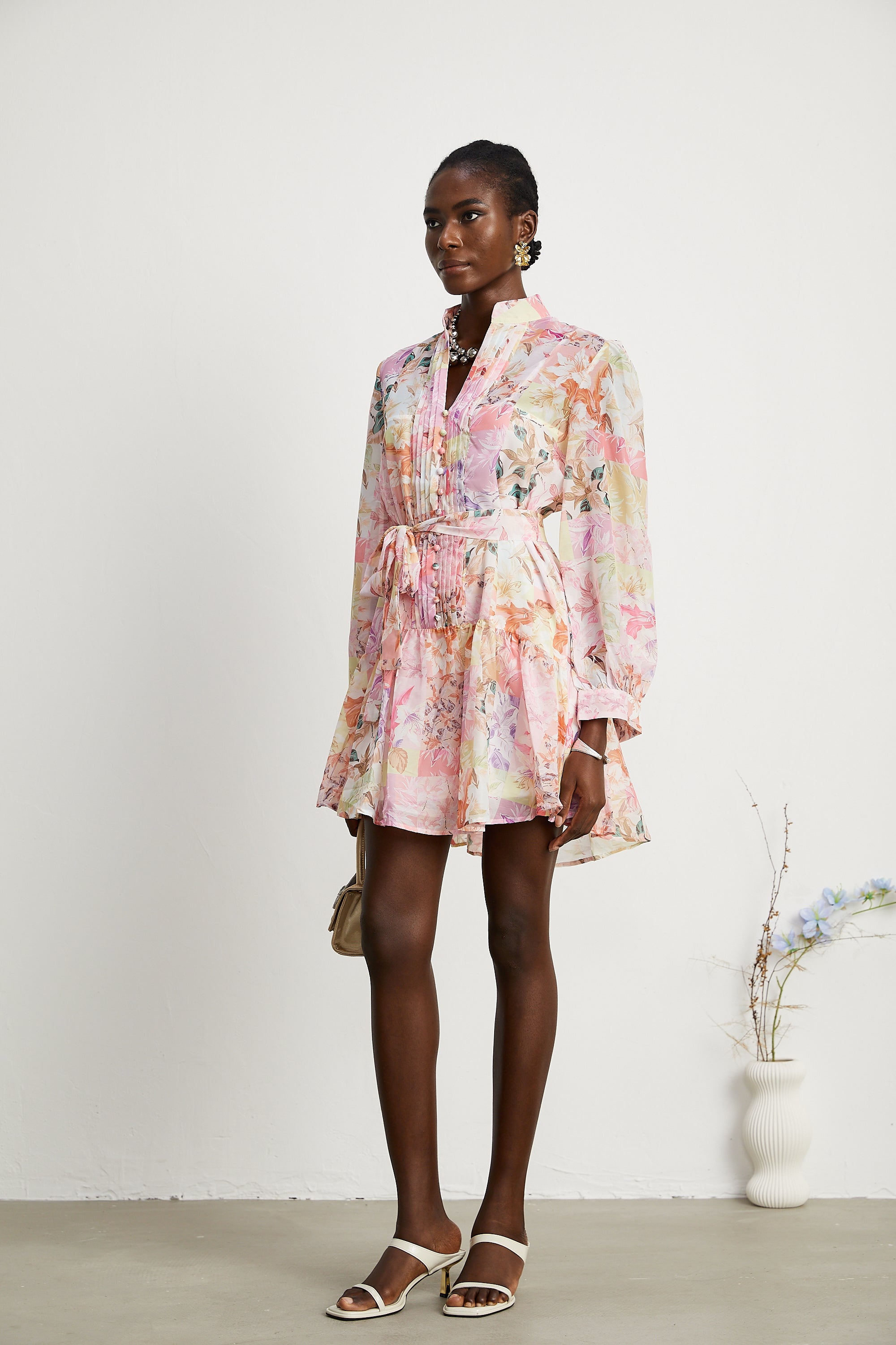Honorine floral-print flared mini dress(US Only)